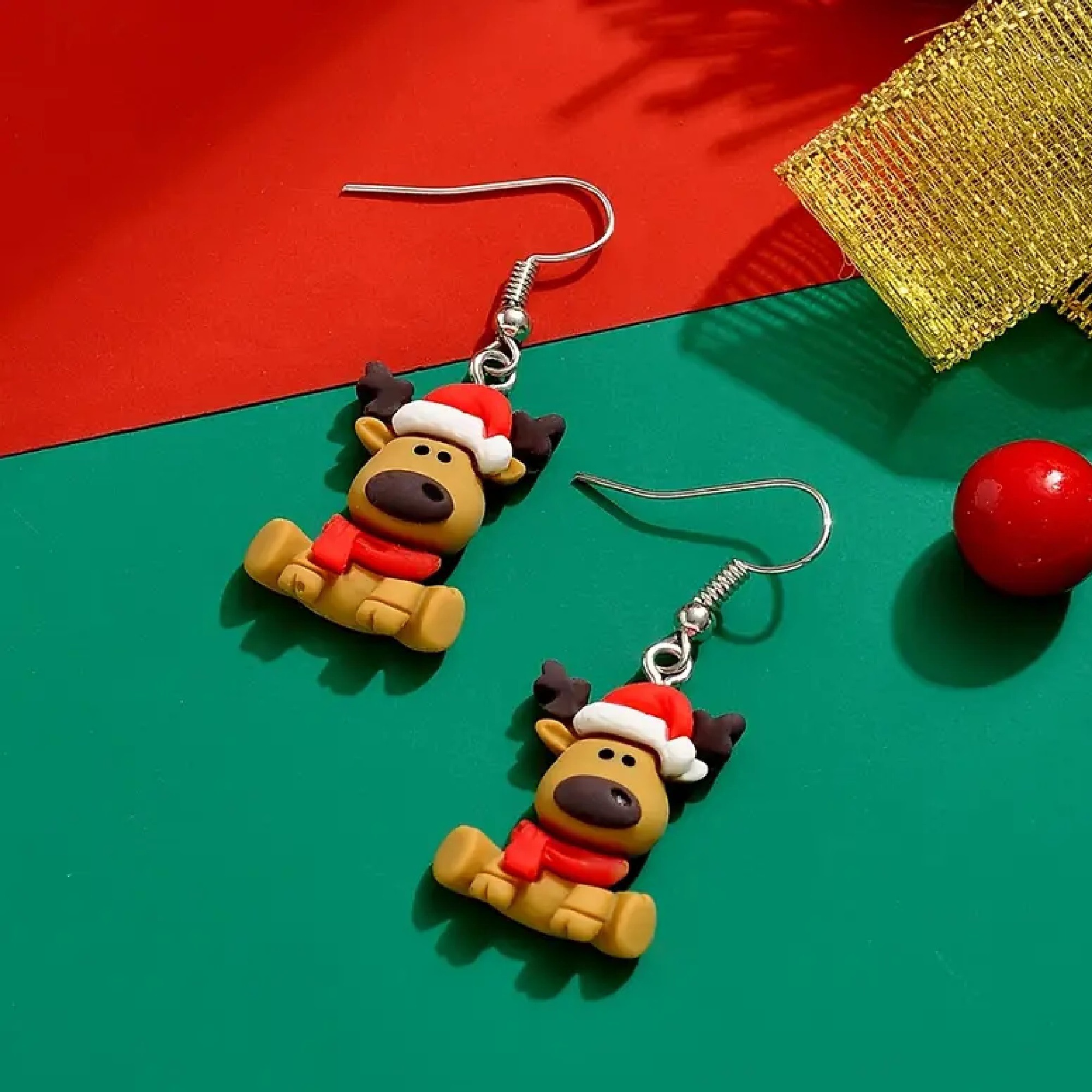 Adelia´s Paar Ohrhänger »Weihnachtsschmuck Ohrringe Ohrhänger Renntier aus Acryl«, Weihnachtsschmuck Ohrhänger Renntier aus Acryl