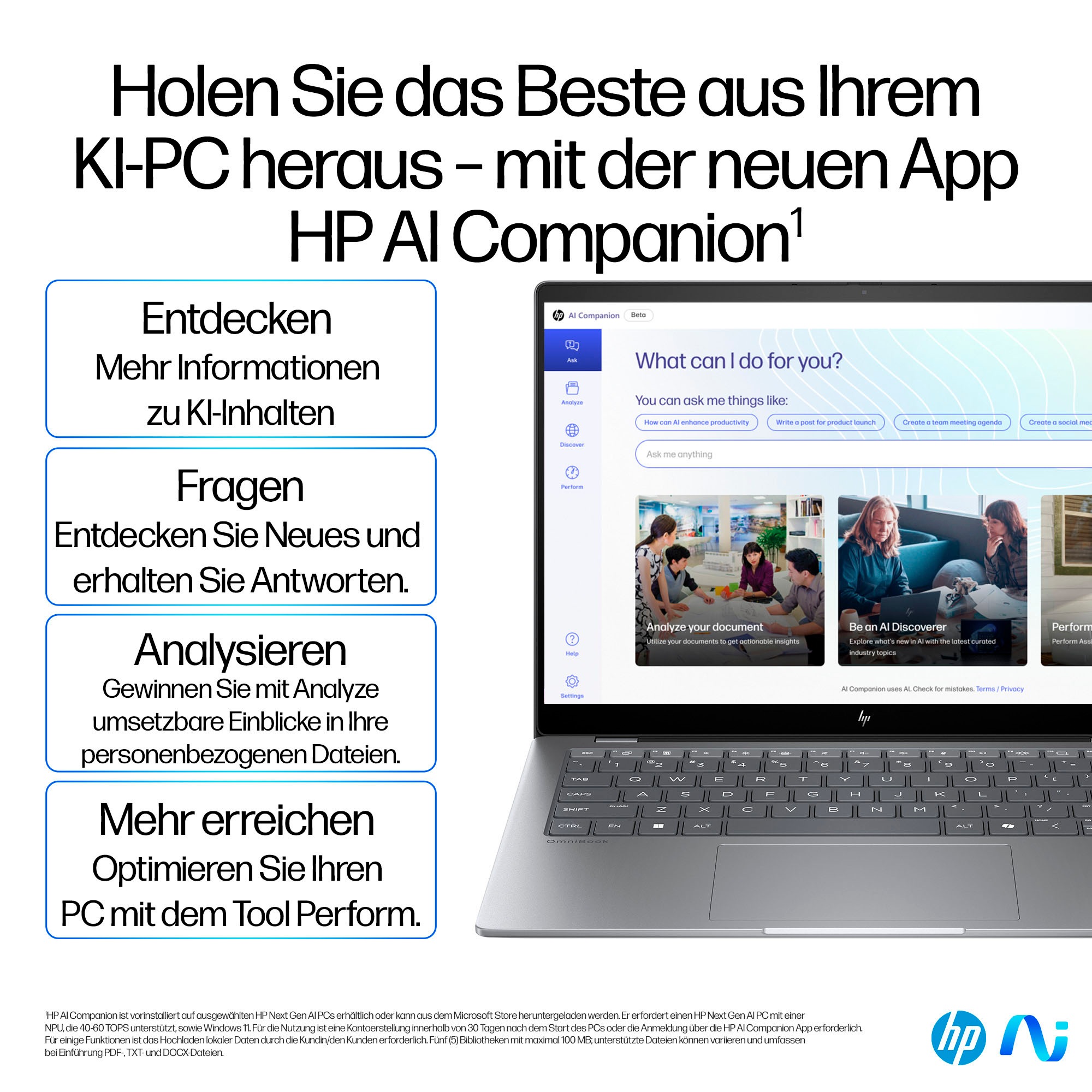 HP Notebook »OmniBook X 14-fe0060ng Silver«, 35,6 cm, / 14 Zoll, Qualcomm, Snapdragon X, Adreno, 1000 GB SSD