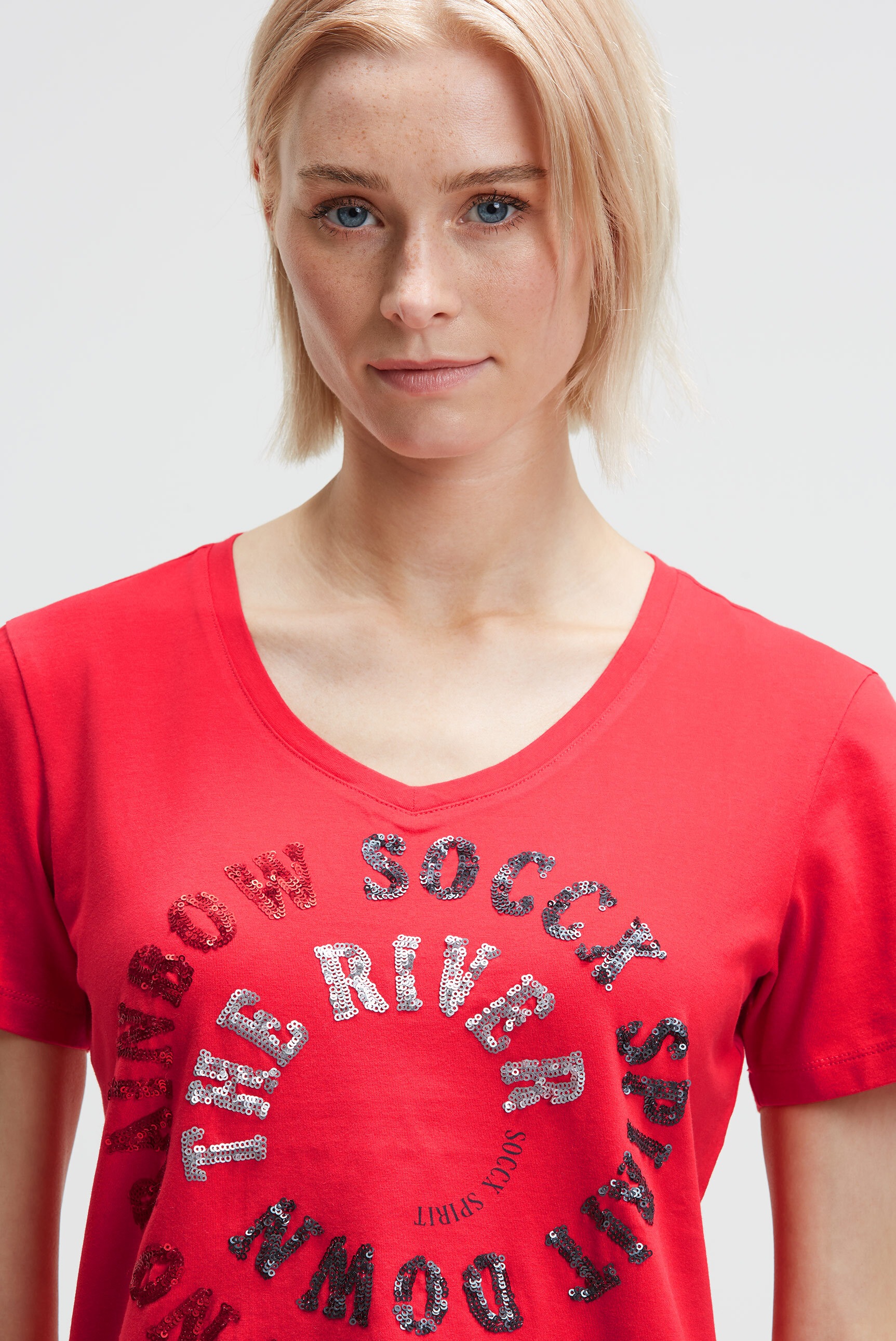 SOCCX V-Shirt mit Baumwolle