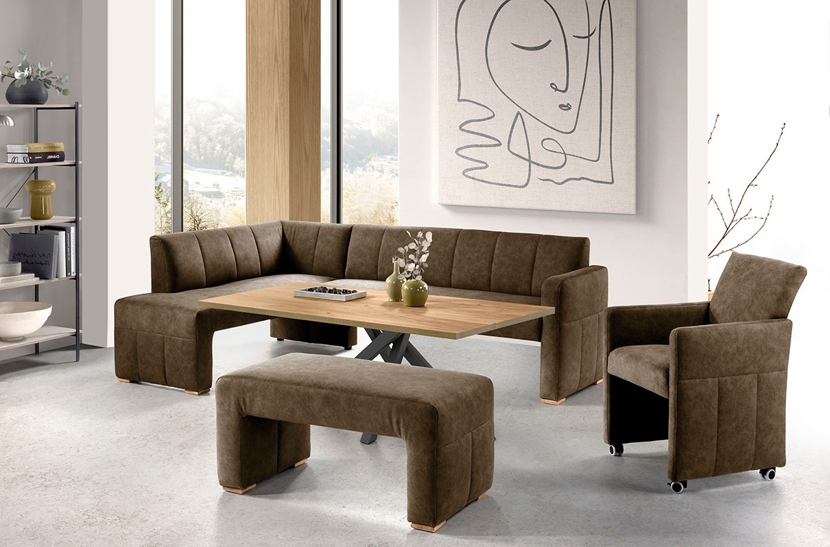 Essbank EXXPO - SOFA FASHION, choccolate, B:245cm H:83cm T:159cm, Sitzbänke, Essbank, elegant und modern mit hohem Sitzkomfort 2