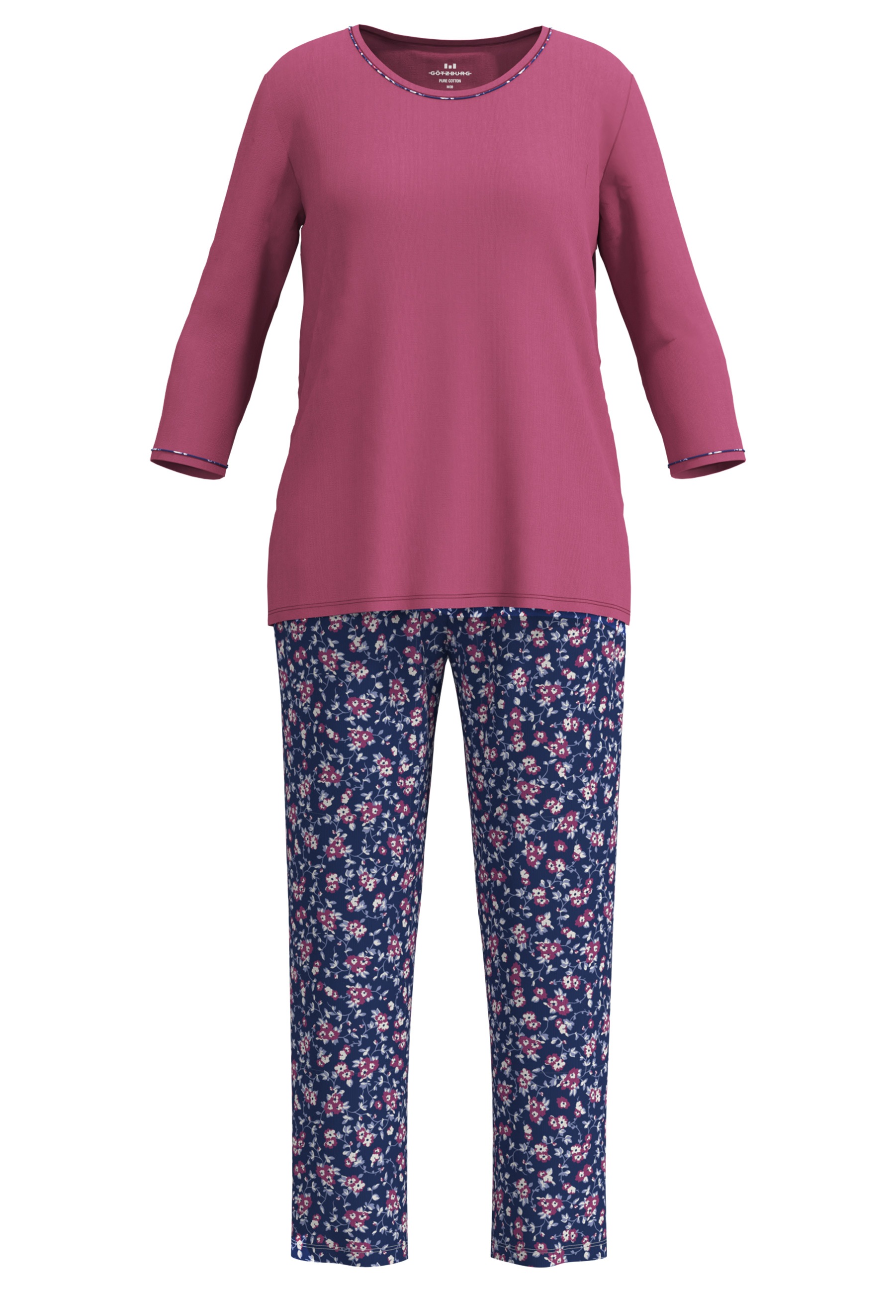 GÖTZBURG Pyjama 3/4 Arm, Rundhalsausschnitt, mit Motiv, Baumwolle günstig online kaufen