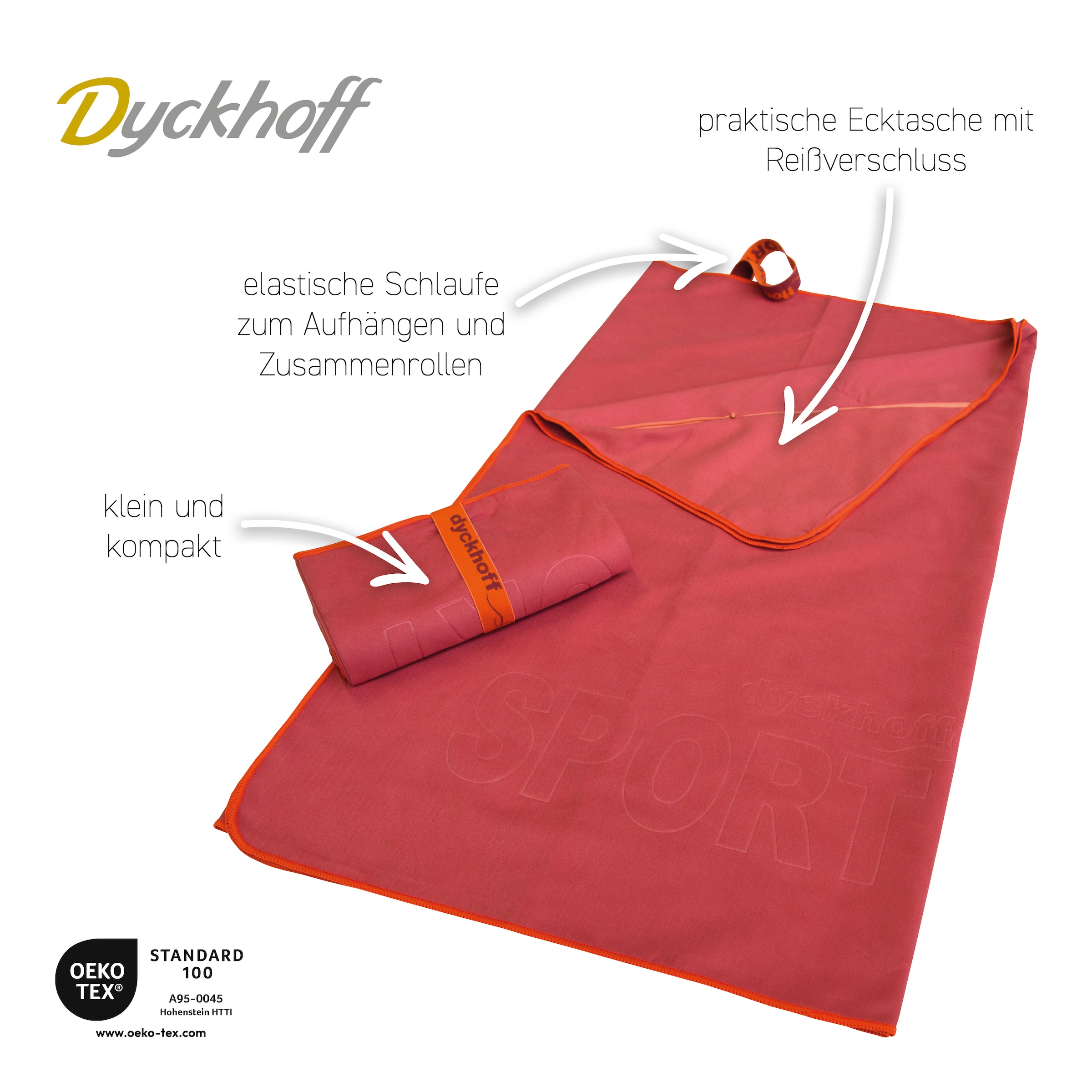 Dyckhoff Sporthandtuch »Mikrofaser Sporttuch«, (2 St.), auch als 2er Set erhätlich