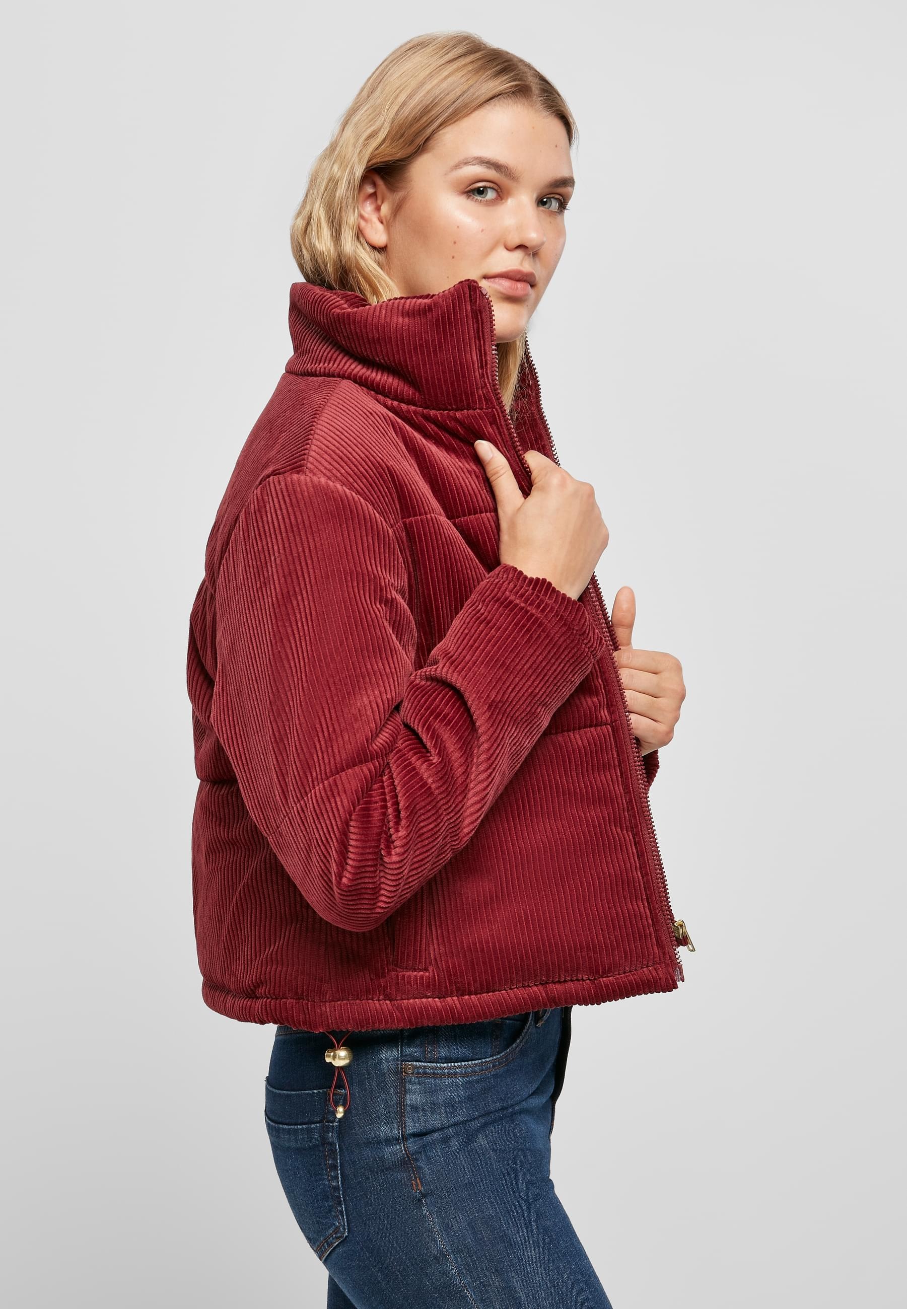 URBAN CLASSICS Winterjacke »Urban Classics Damen Ladies Corduroy Puffer Jacket«, (1 St.), ohne Kapuze