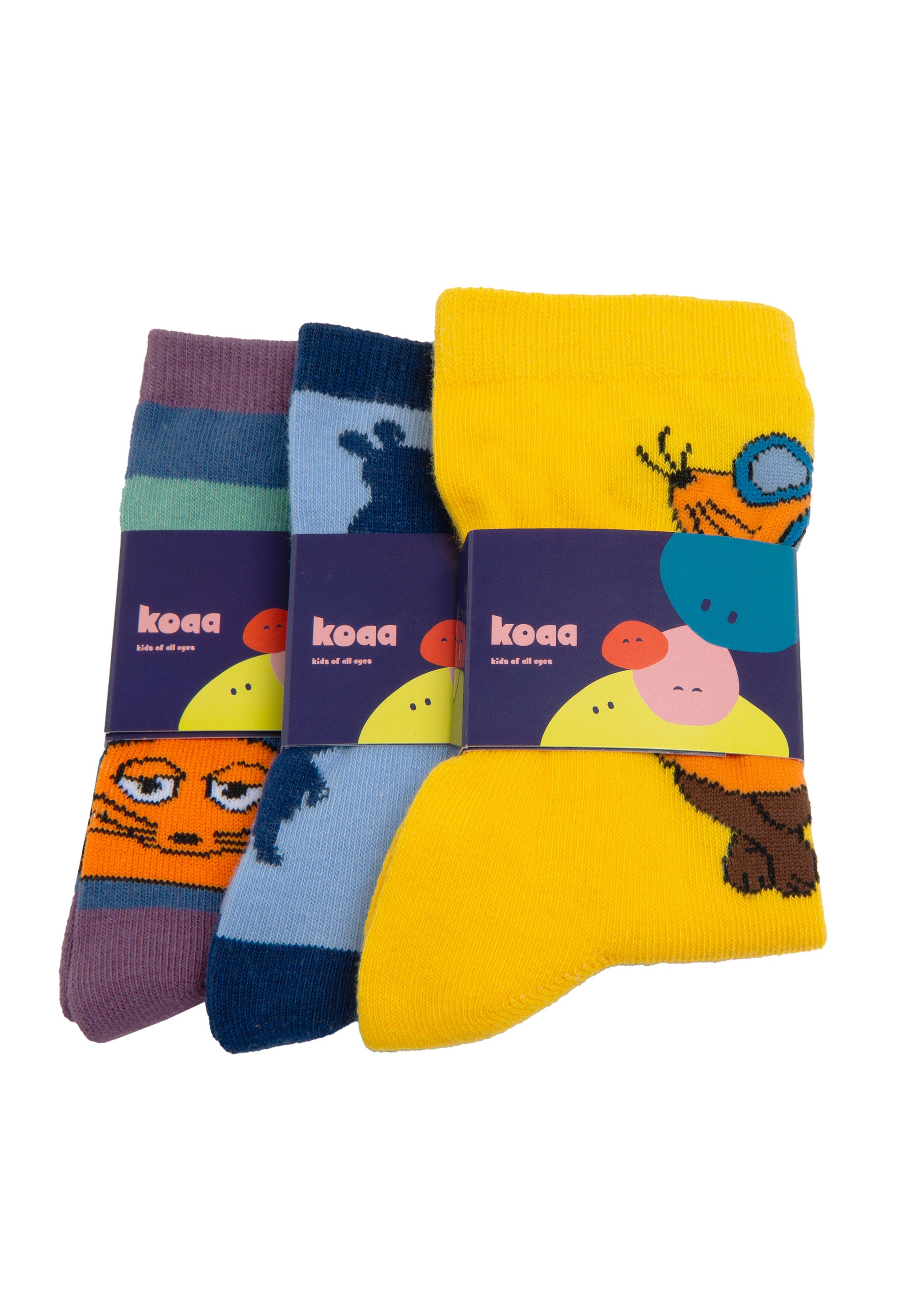 koaa Socken »Maus«, (3 Paar), 3er-Pack mit buntem Design