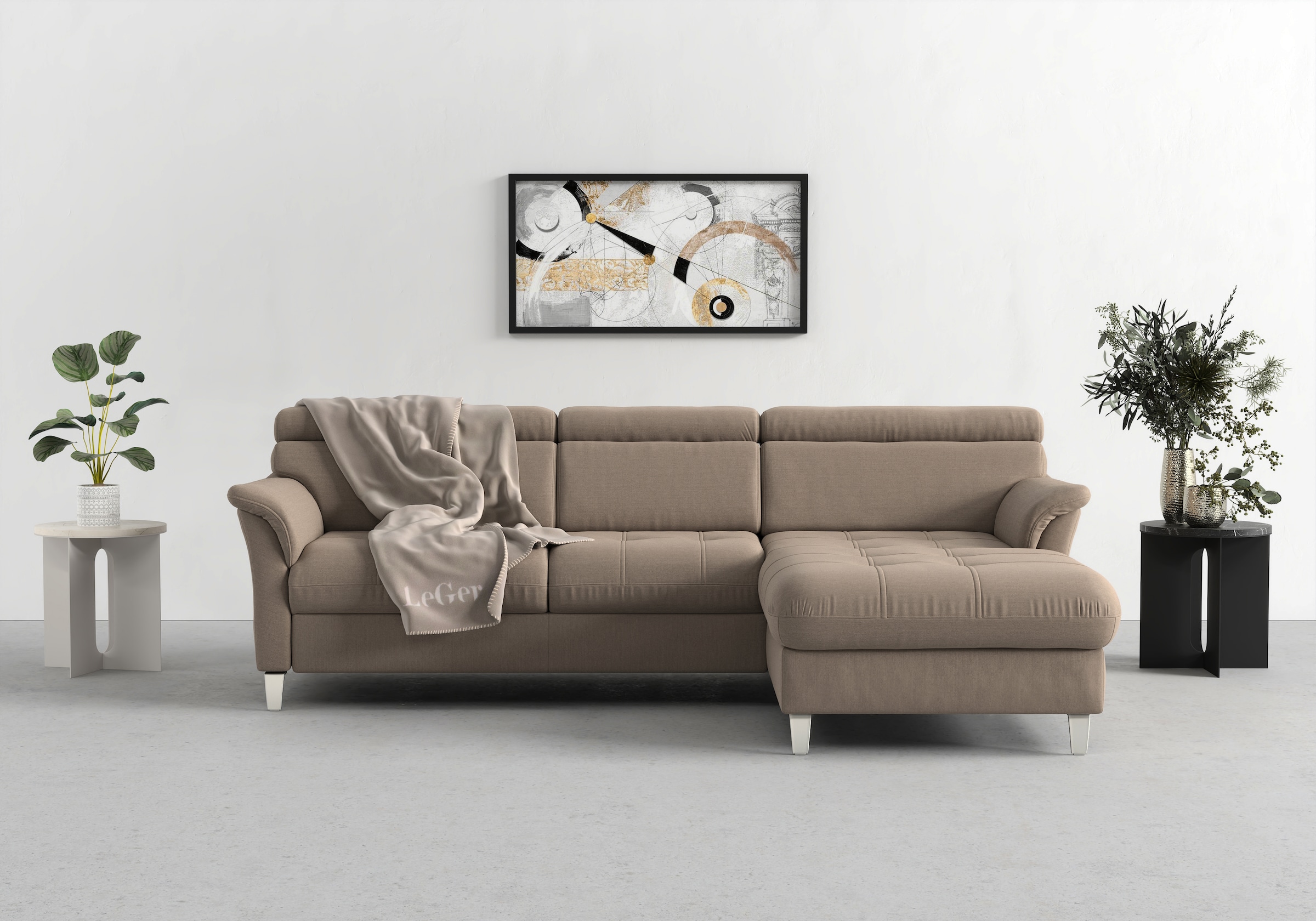 sit&more Ecksofa "Marano L-Form" inklusive Kopfteilverstellung, optional Schlaffunktion & Bettkasten