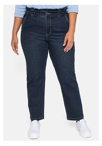 Sheego Stretch-Jeans »sheego Jeans«, in gerader Form mit gerafftem High-Waist-Bund kaufen