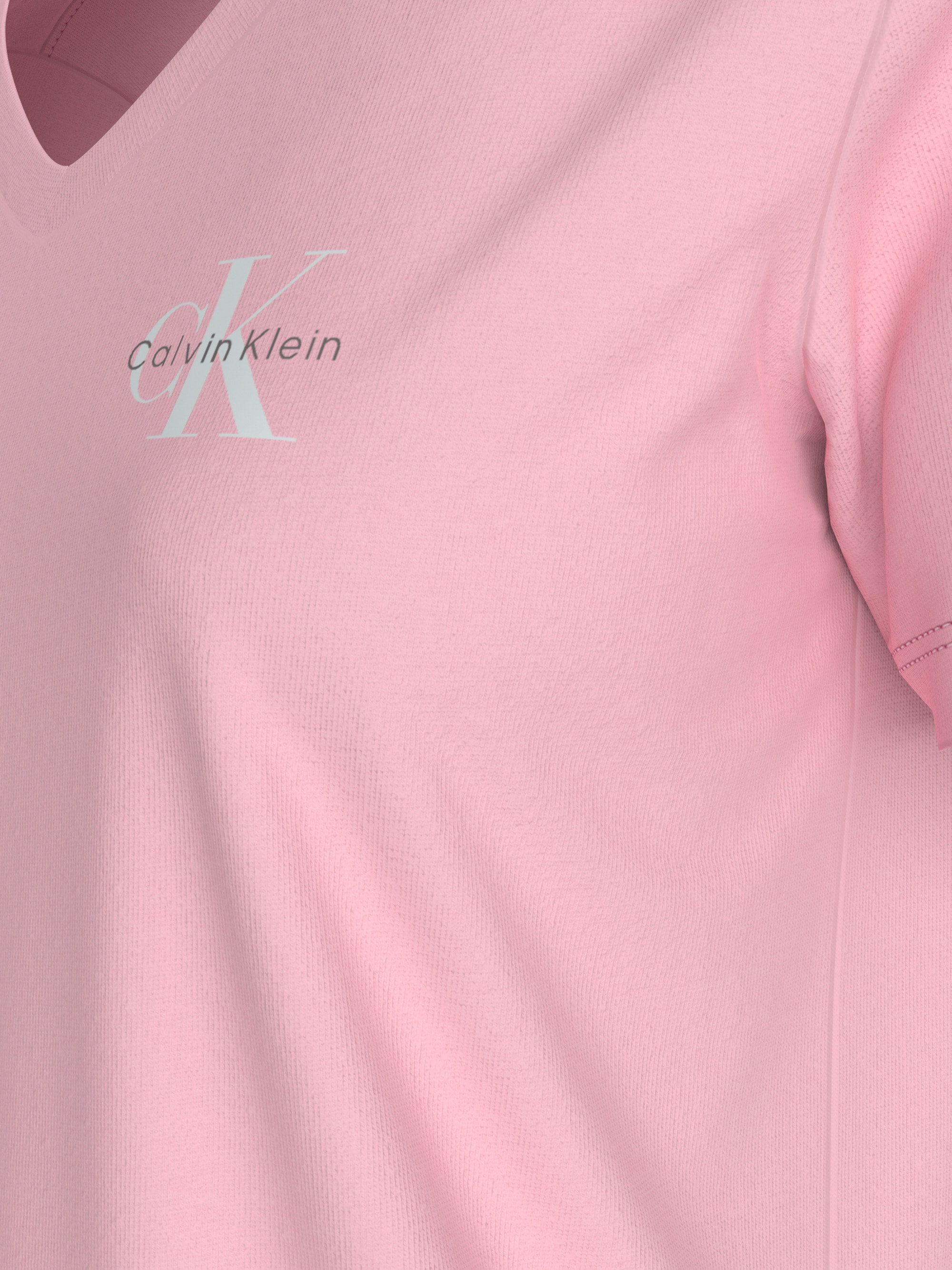 Calvin Klein Jeans Kurzarmshirt »A- Logo VN 2 pack Tee«, (Packung, 2er-Pack), Mit V-Ausschnitt