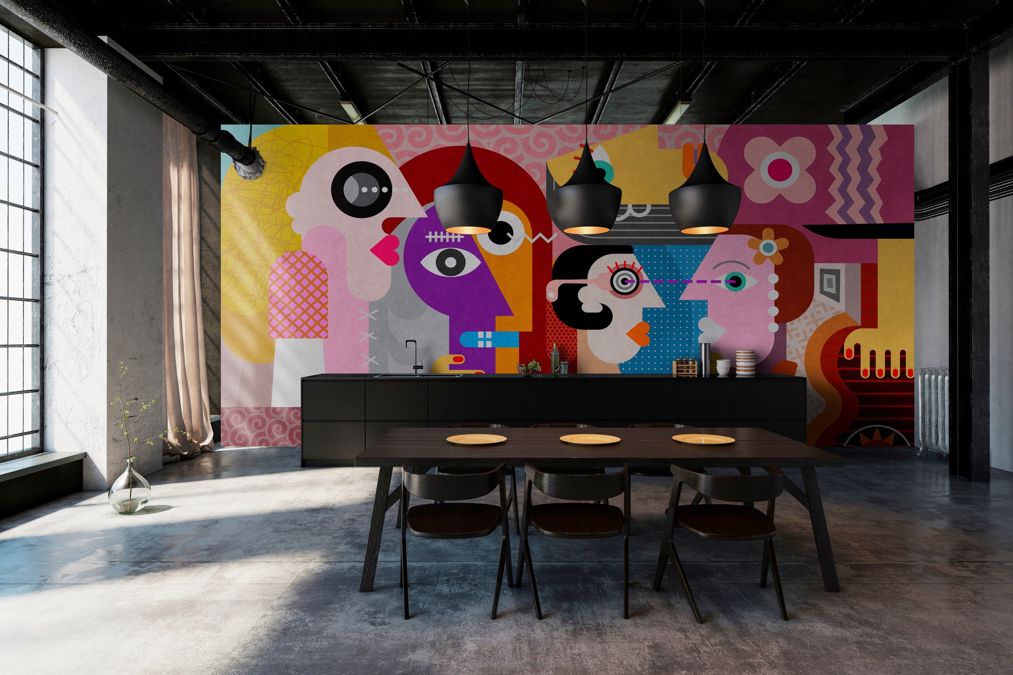 living walls Fototapete »Walls by Patel Couples 1« glatt Vlies, Wand, Schräge