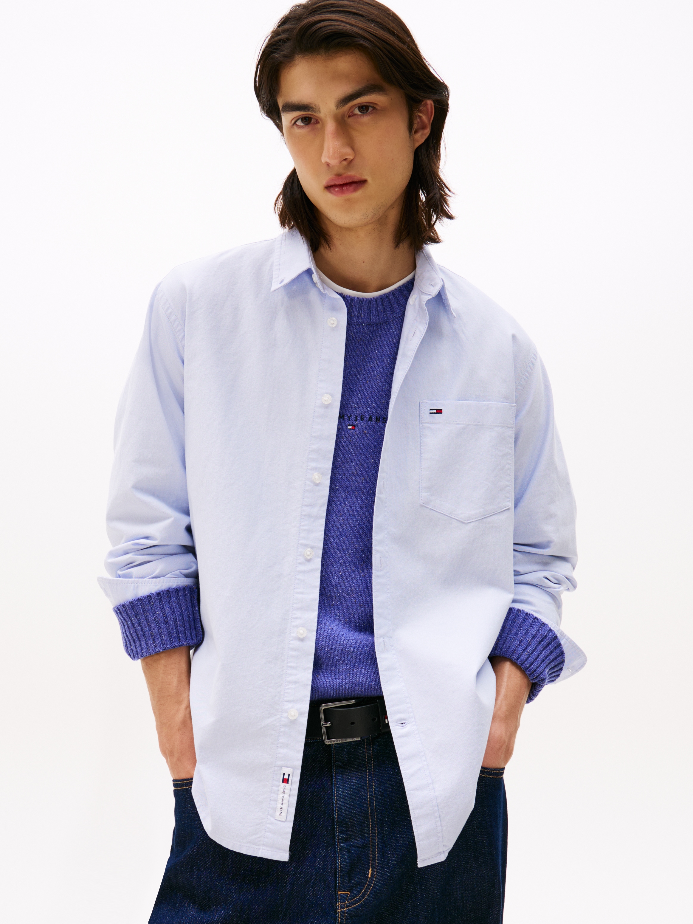 Tommy Jeans Langarmhemd "TJM OXFORD" relaxed fit, Button-down-Kragen günstig online kaufen