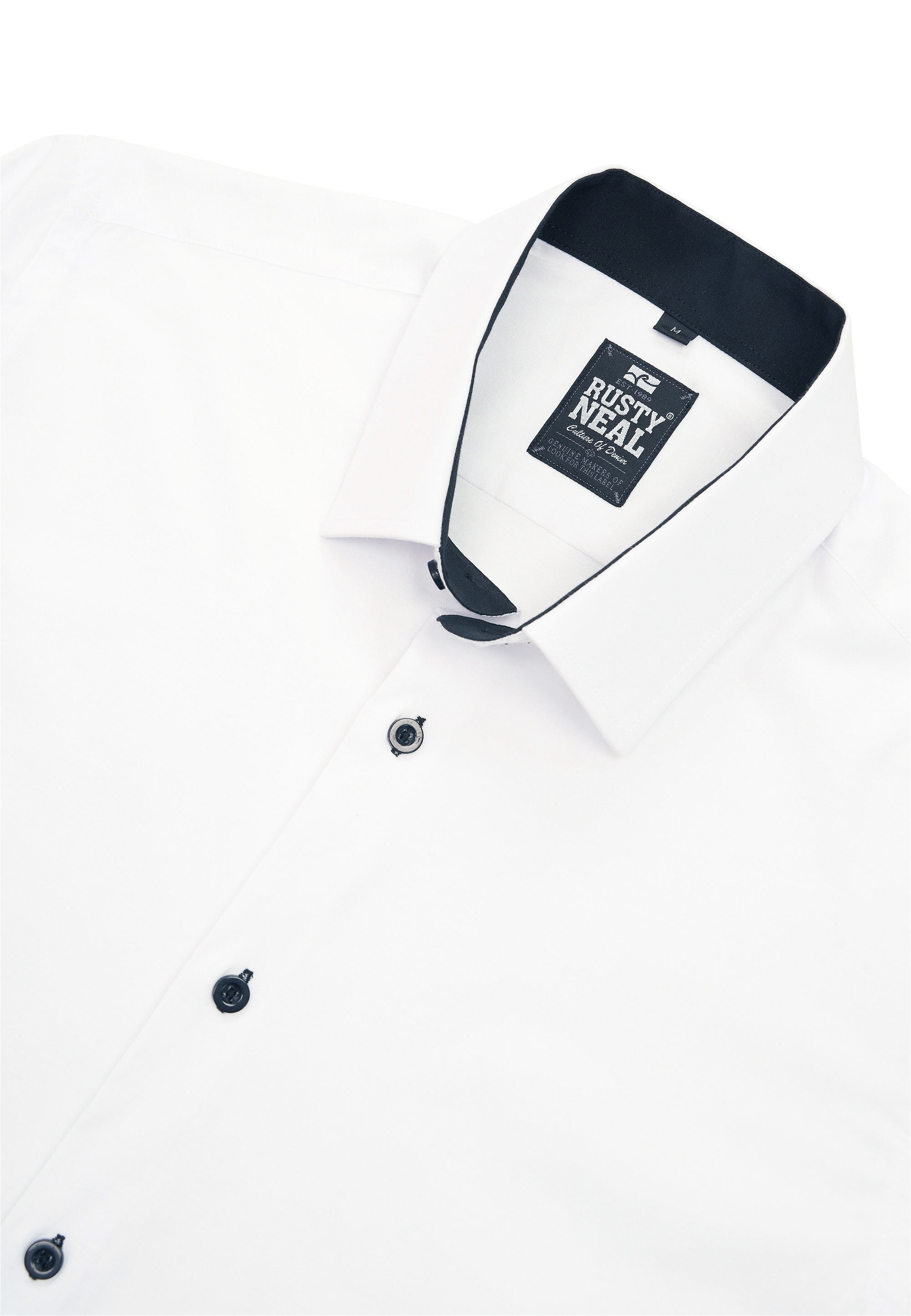 Rusty Neal Long Sleeve Shirt White/Black 6XL 2