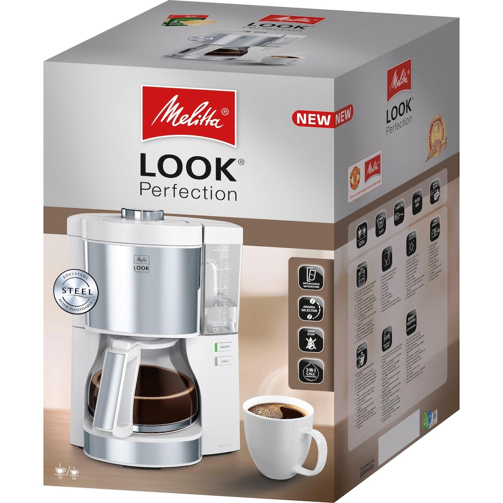 Melitta Filterkaffeemaschine »Look Perfection 1025-05 weiß«, 1,25 l Kaffeekanne, Papierfilter, 1x4