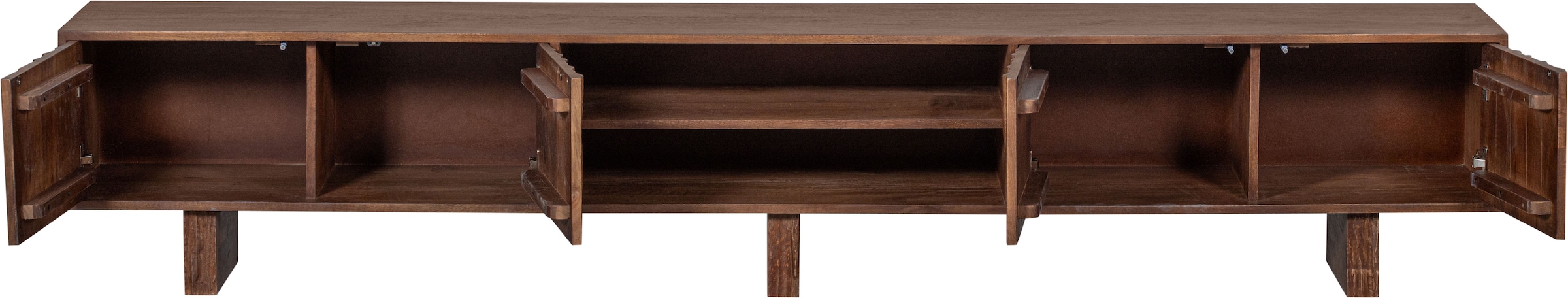 WOOOD Lowboard »Lavish TV-Kommode«, Kommode aus Mangoholz, Push-to-Open System, H 35 cm x B 240 cm