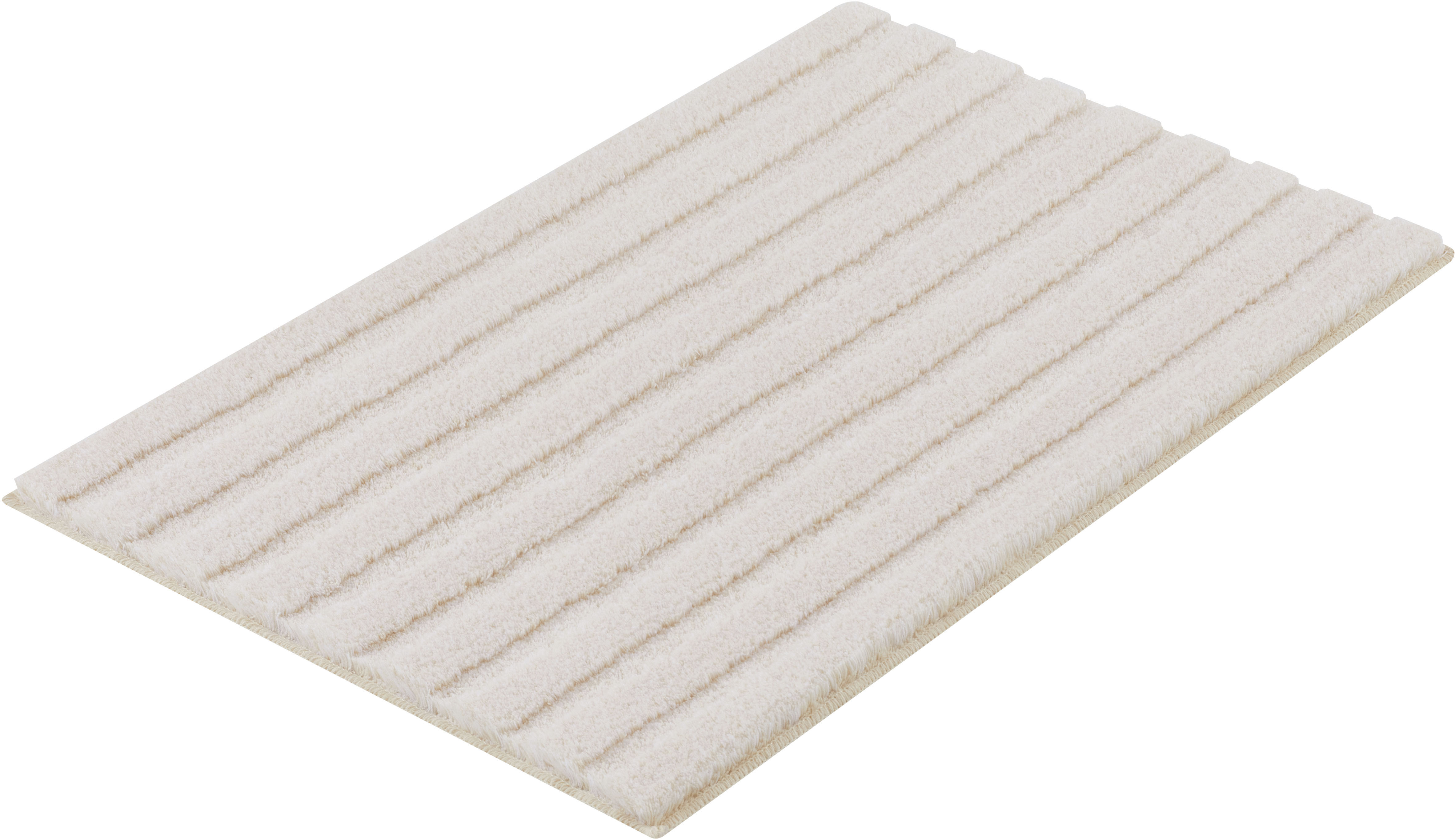 Kleine Wolke "Cord, Badvorleger, Badezimmer Teppich" Höhe 25 mm rutschhemmend beschichtet fußbodenheizungsgeeignet Badteppich, Streifen Design, Hoch-Tief Effekt