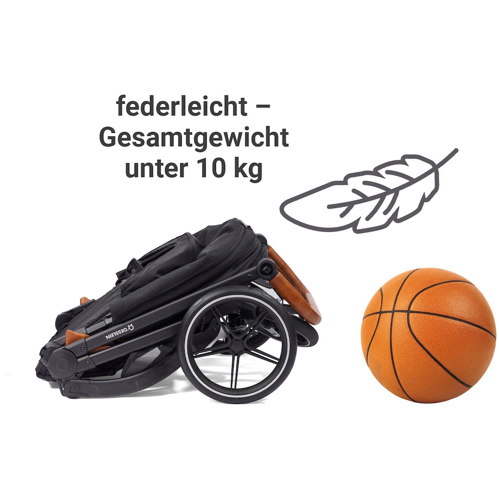 Gesslein Kombi-Kinderwagen »FX4 Soft+ mit Aufsatz Swing schwarz, mango«