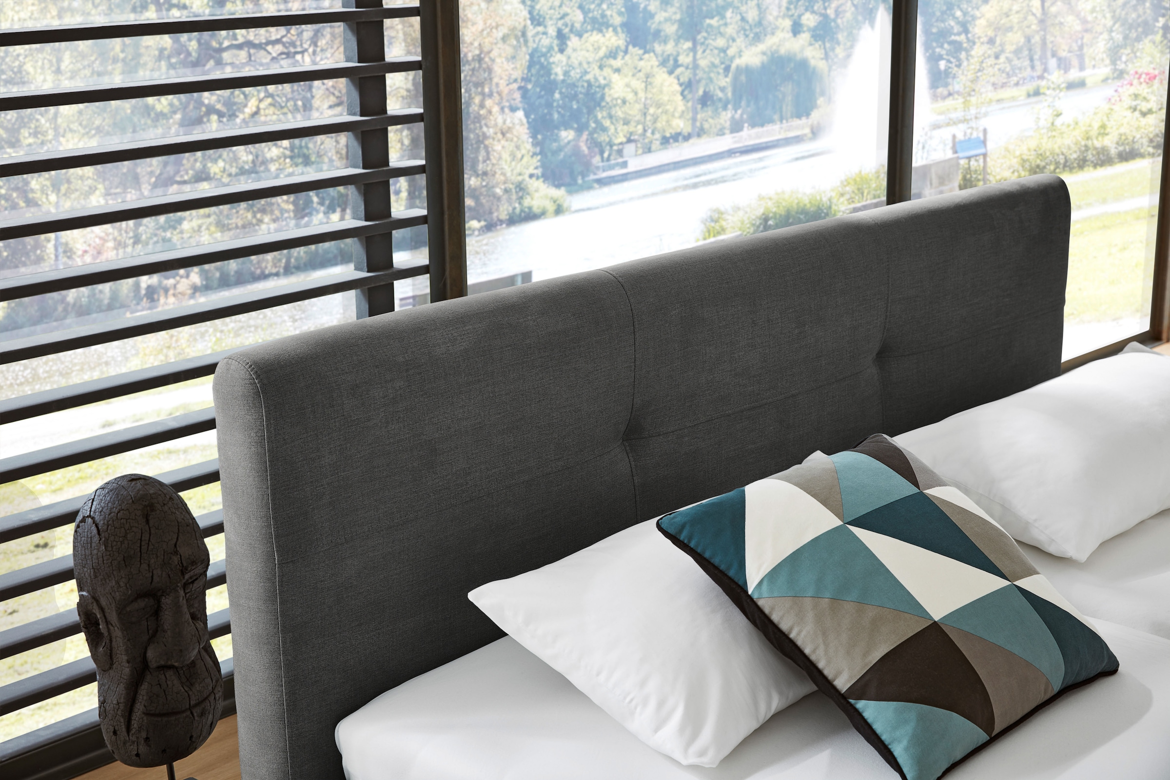 Musterring Polsterbett »Delphi« Eicherahmen massiv, Kopfteil mit Steppung