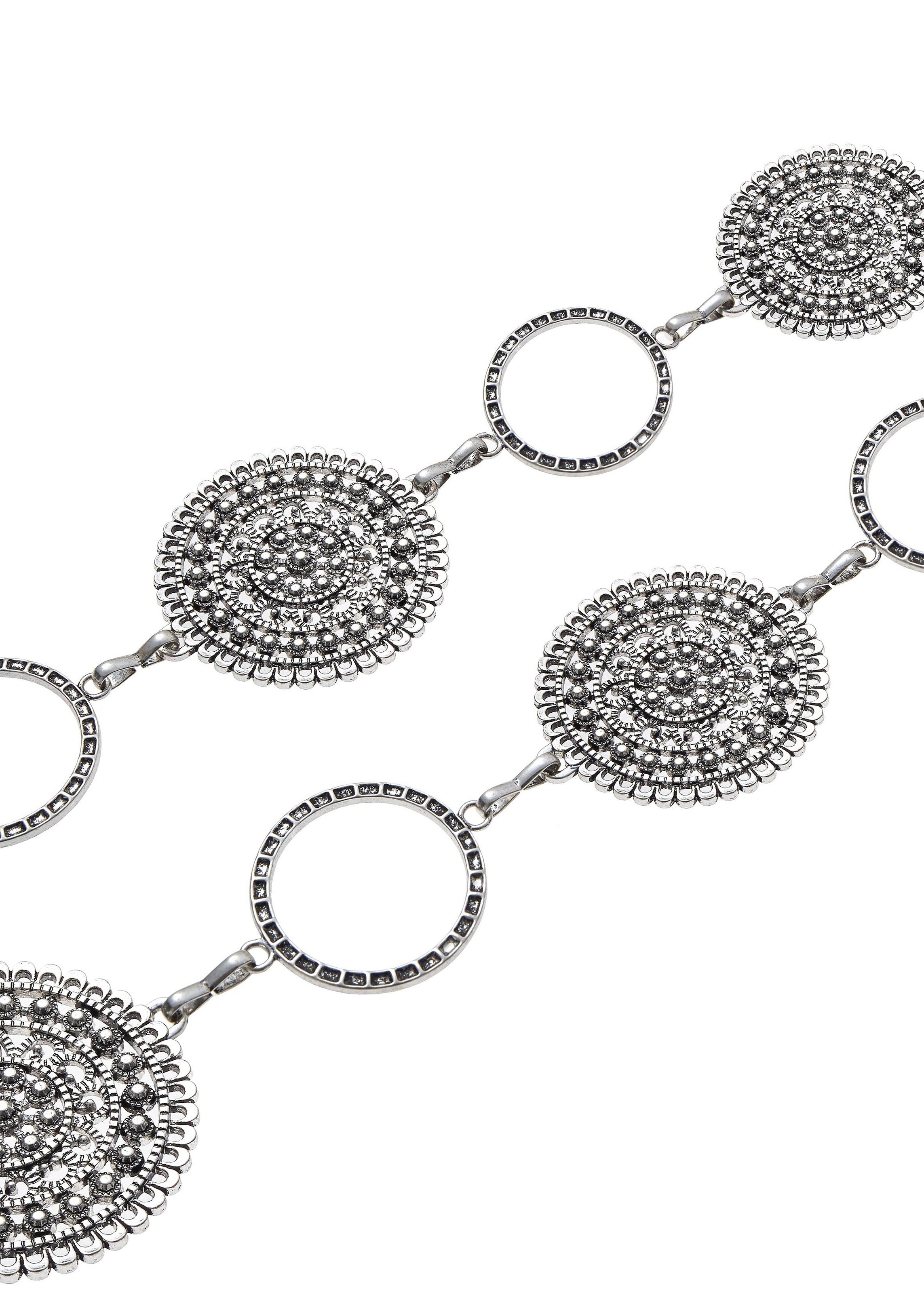 Kettengürtel LASCANA "Schmuckgürtel", Damen, Gr. L, silber (altsilberfarben), Metall, leicht glänzend, metallic, Gürtel, verstellbare Schließe, Taillengürtel, Hüftkette 3