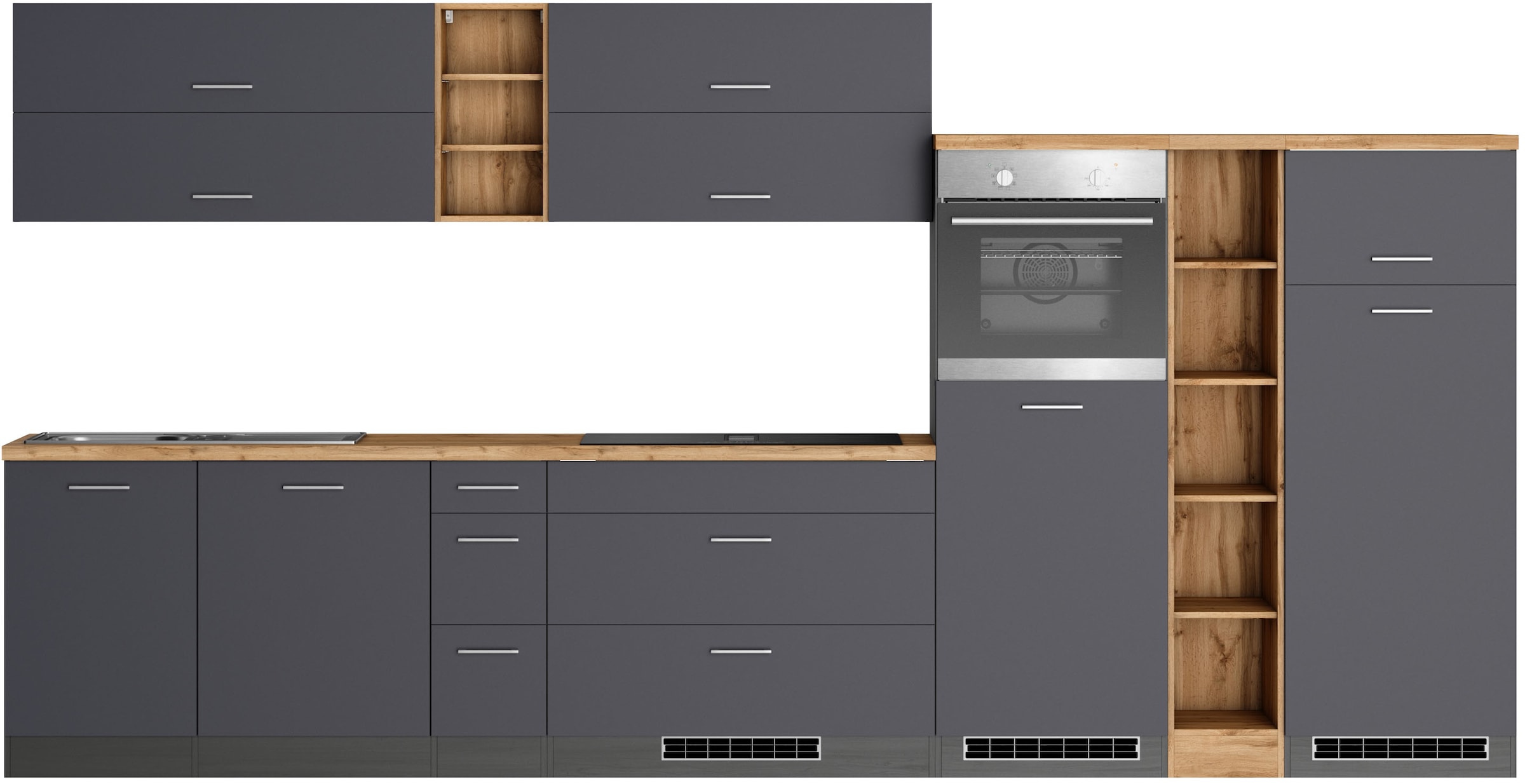 KOCHSTATION Küchenzeile "KS-Milan", Breite 390 cm, wahlweise mit E-Geräten, günstig online kaufen