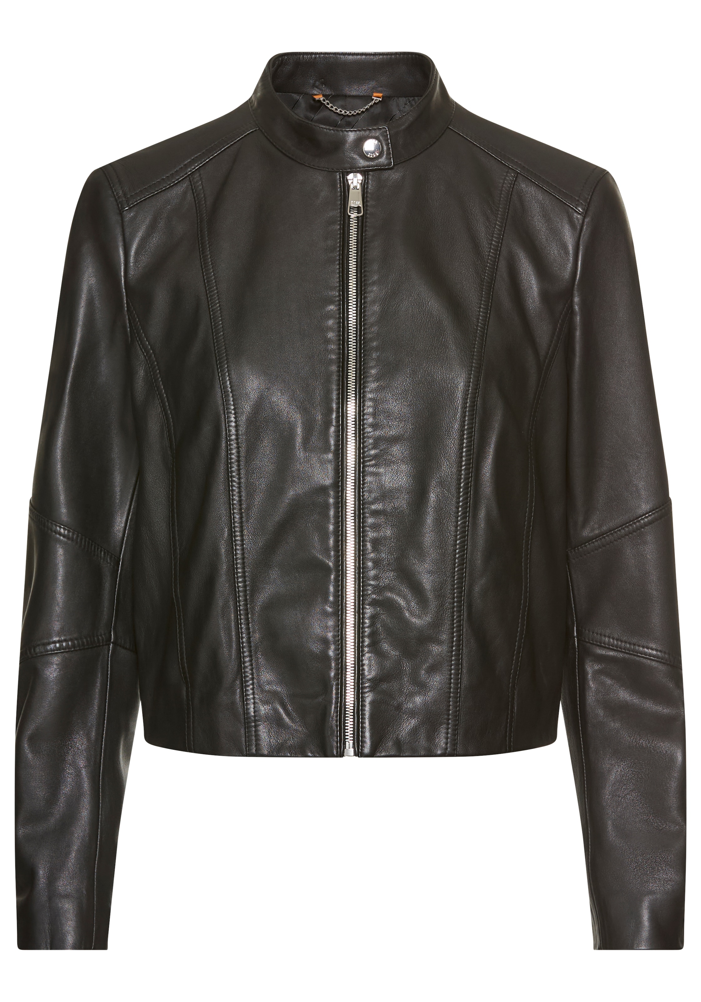 BOSS ORANGE Lederjacke "Saleste Premium Damenmode", aus fein genarbtem Lede günstig online kaufen