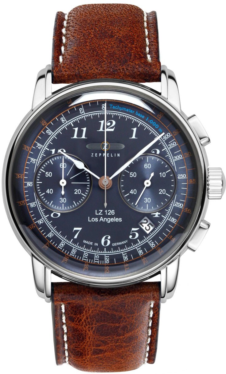 ZEPPELIN Chronograph »Los Angeles, 7614-3«, Armbanduhr, Quarzuhr, Herrenuhr, Datum, Stoppfunktion, Made in Germany