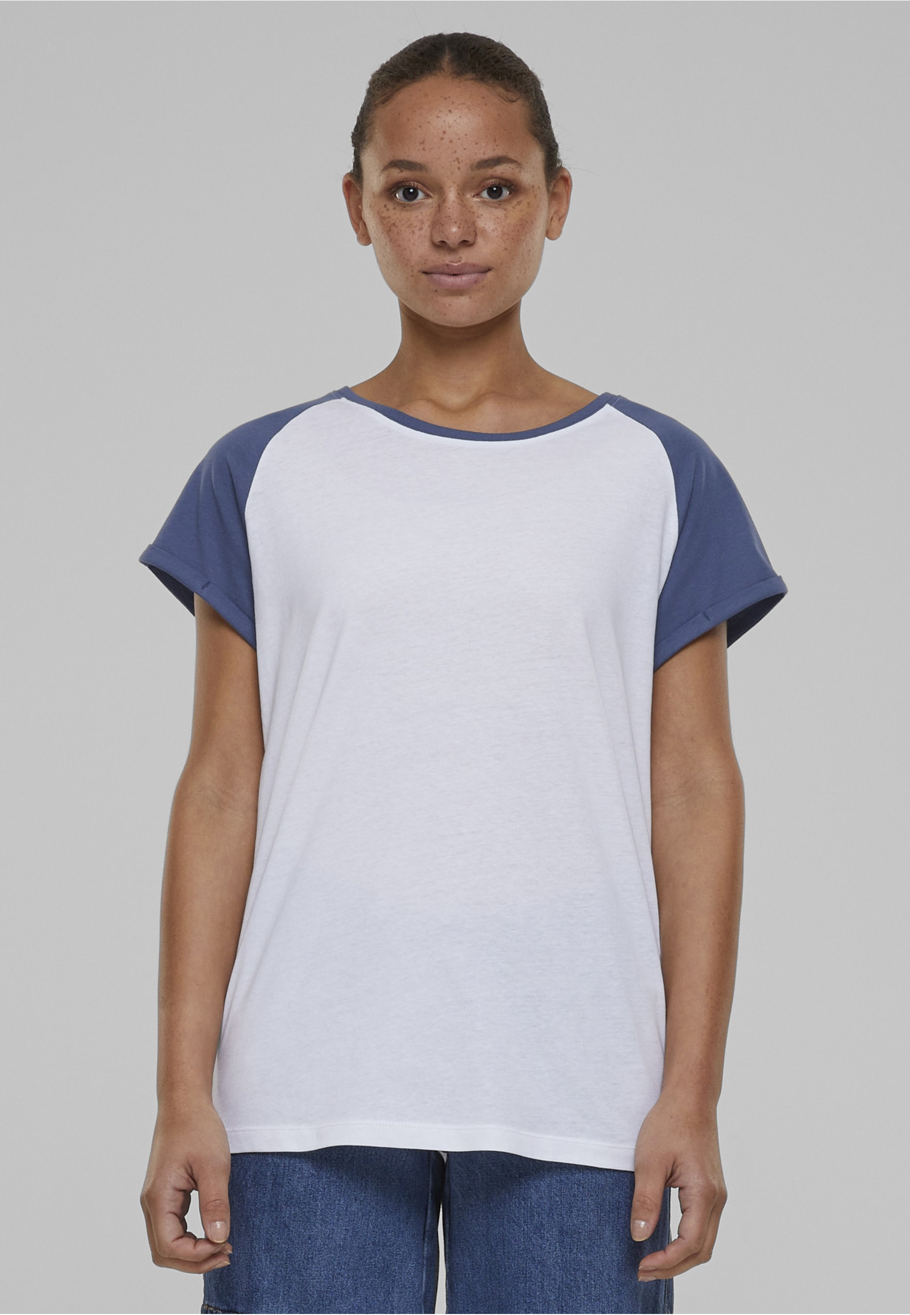 URBAN CLASSICS Kurzarmshirt »Urban Classics Damen Ladies Contrast Raglan Tee« 1 Stk.