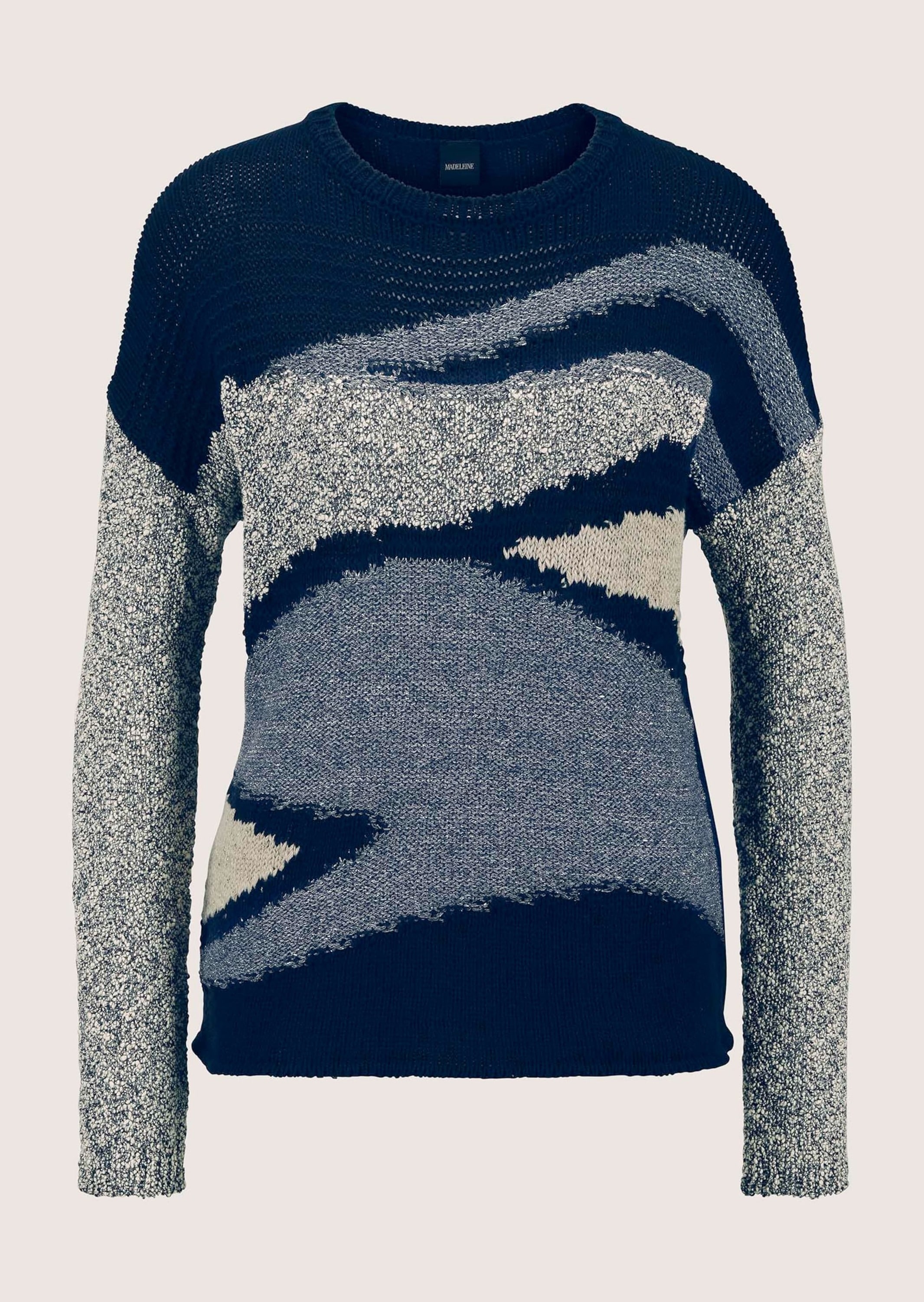 MADELEINE Longpullover "Pullover Rundhals-Pullover mit grafischem Muster"