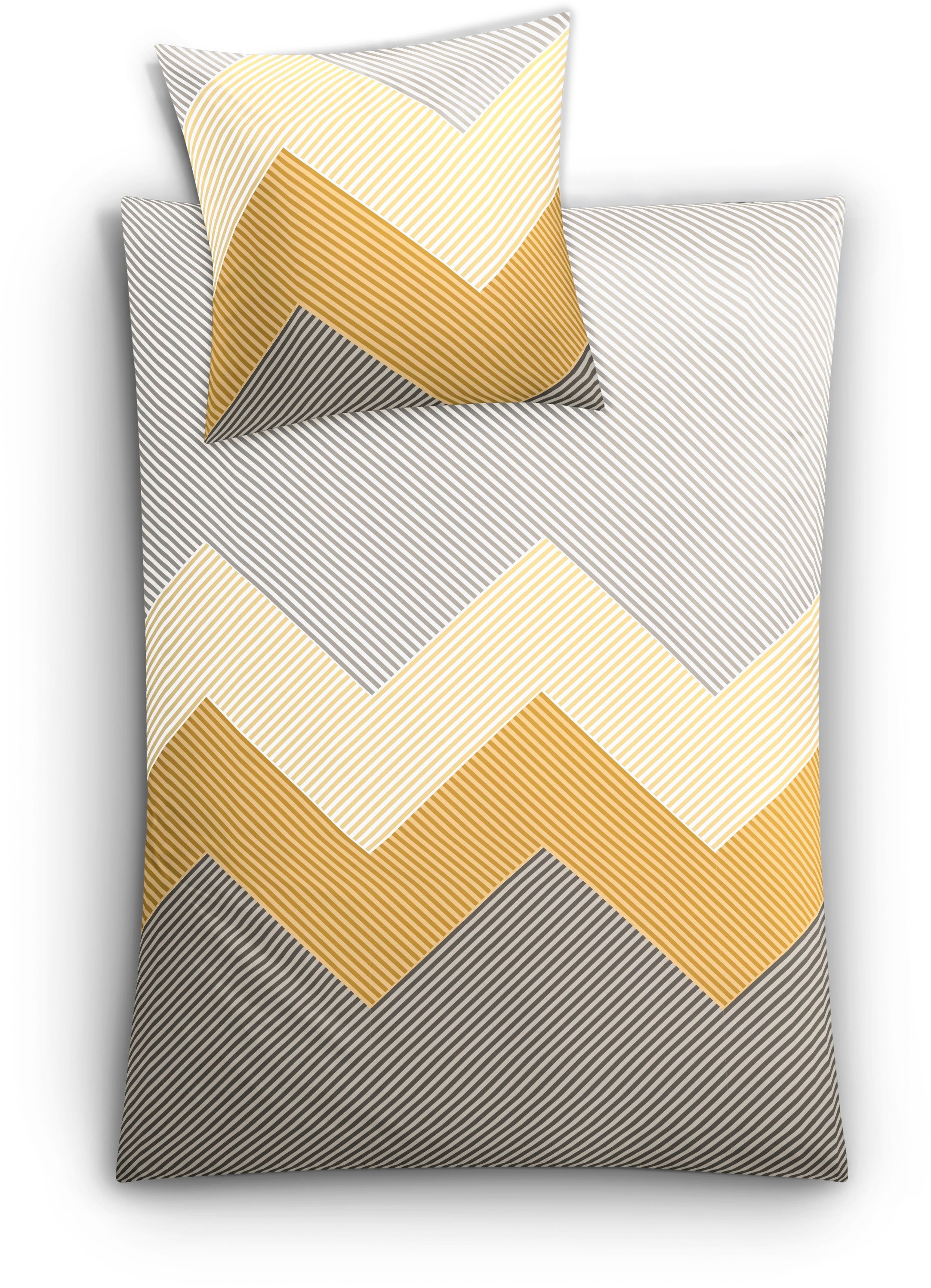 Kleine Wolke Bettwäsche "Lykke" 2 Stk. mit Zick-Zack-Muster günstig online kaufen