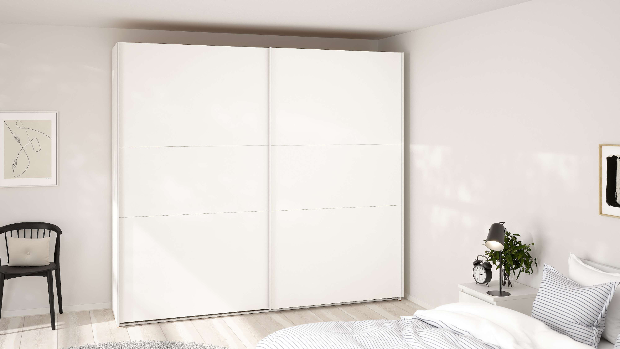 Home affaire Schwebetürenschrank "COMO mit 2 Schwebetüren, moderner und eleganter Kleiderschrank" Viel Stauraum, mit Safe-Slide-Funktion, Made in Denmark