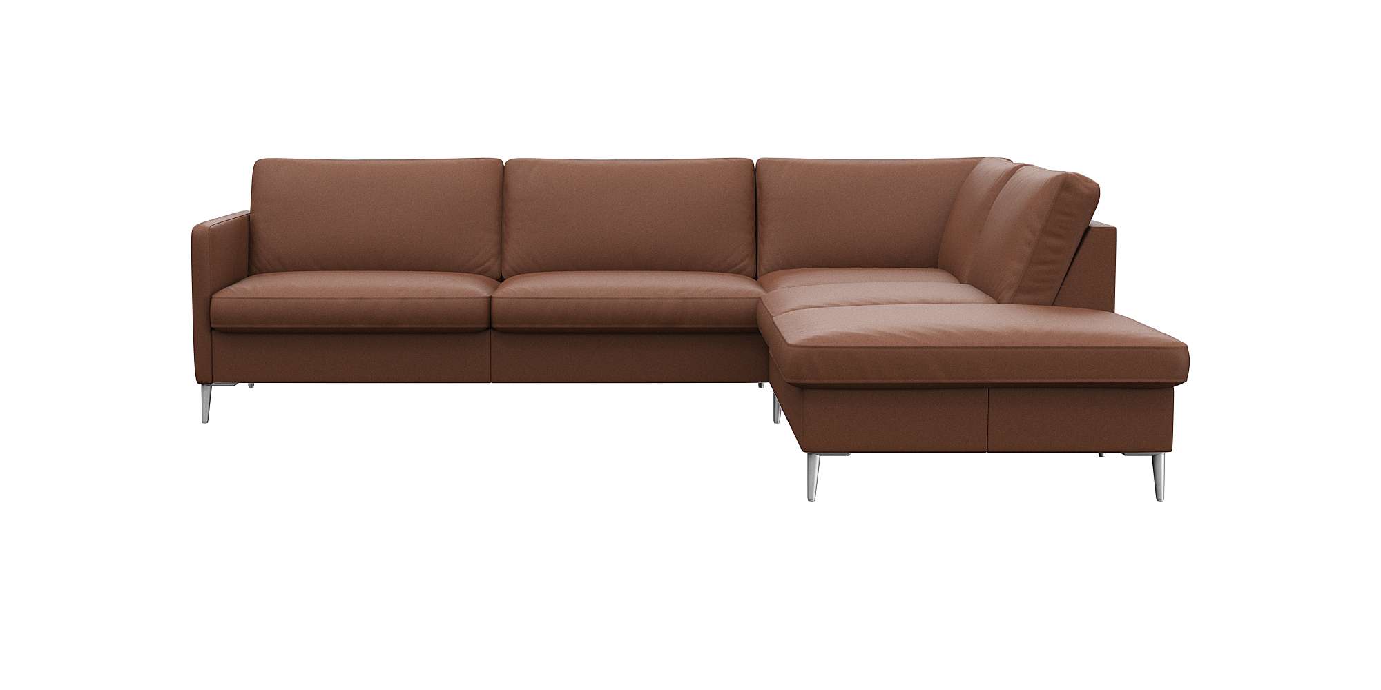 FLEXLUX Ecksofa "Fiore, L-Form, bequem und komfortabel durch hochwertigem Sitzaufbau" schmale Armlehnen, Kaltschaum, Füße Alu