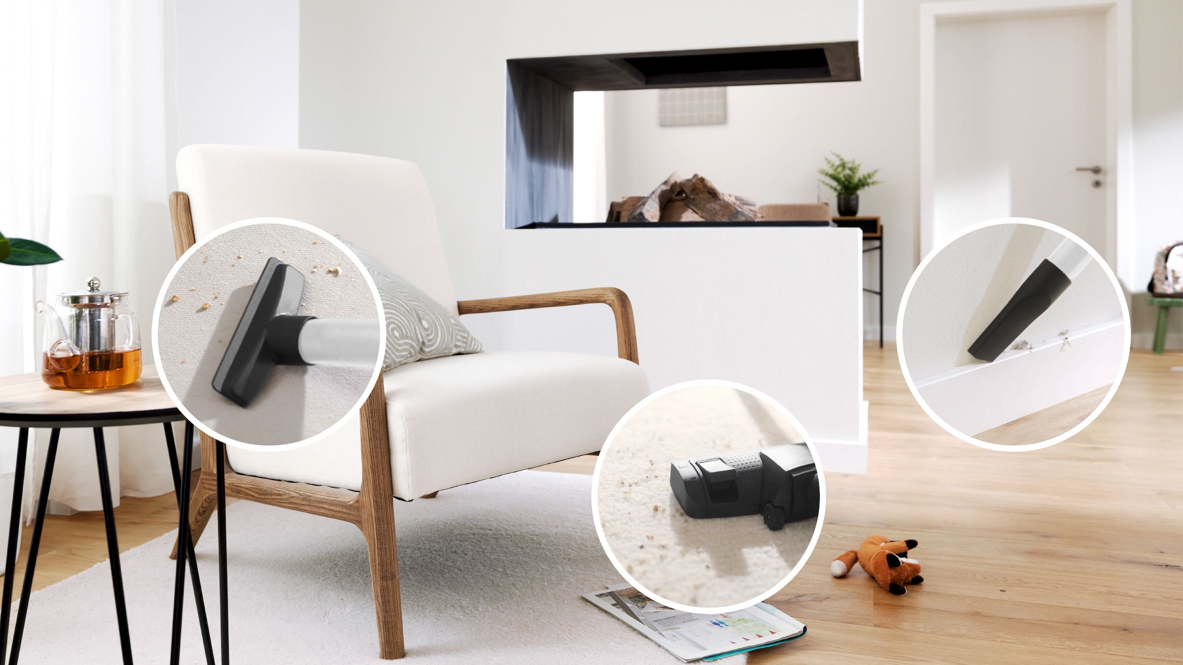 BOSCH Bodenstaubsauger »Serie 4 ProHygienic BGD41HYG, ideal für Allergiker, Hygiene-Filter«, 600 W, mit Beutel, 10 Jahre Motorgarantie, integriertes Zubehör, langes Kabel, weiß