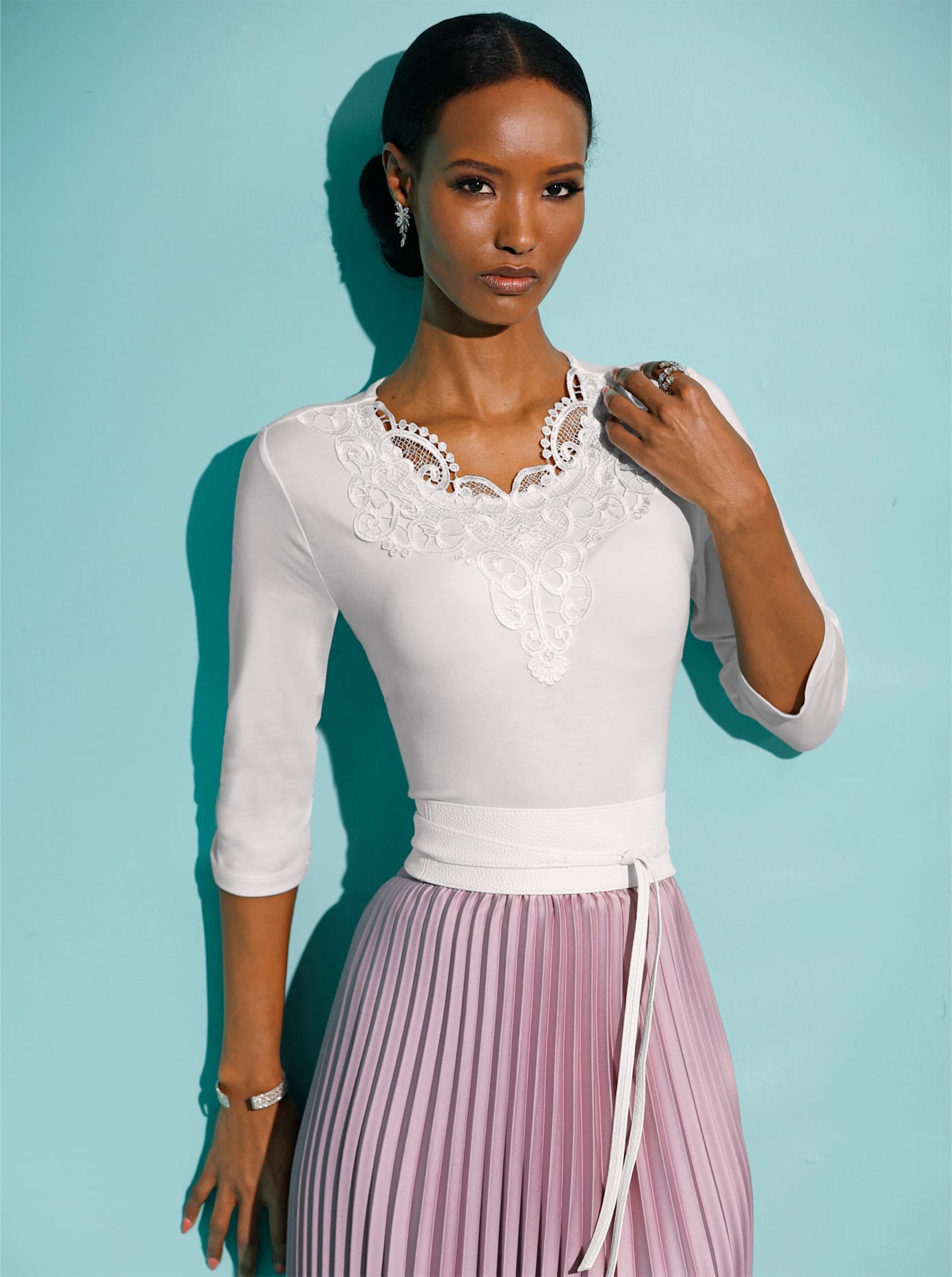 creation L Spitzenshirt "Lyocell-Shirt", 1 Stk. günstig online kaufen