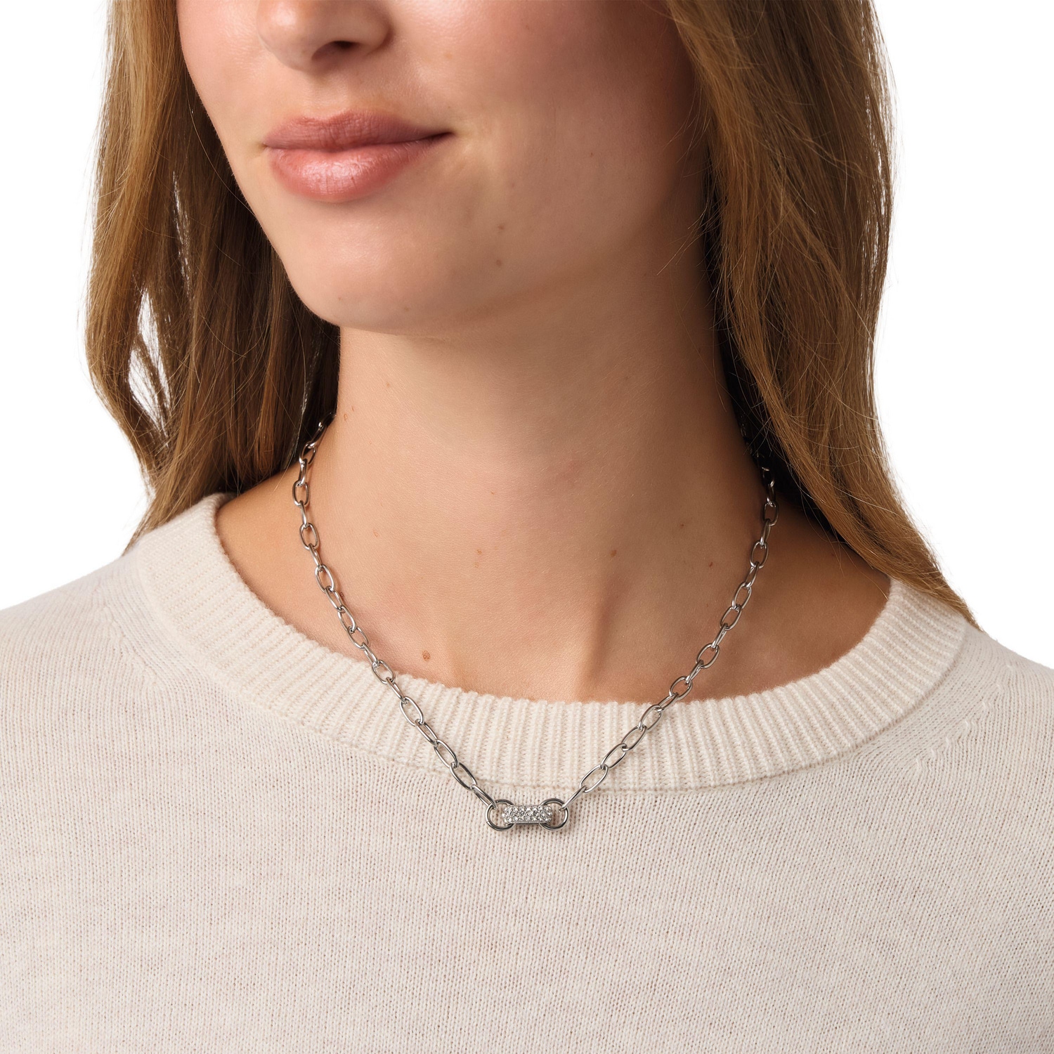 TOM TAILOR Kette mit Anhänger mit Kristallstein (synth.)