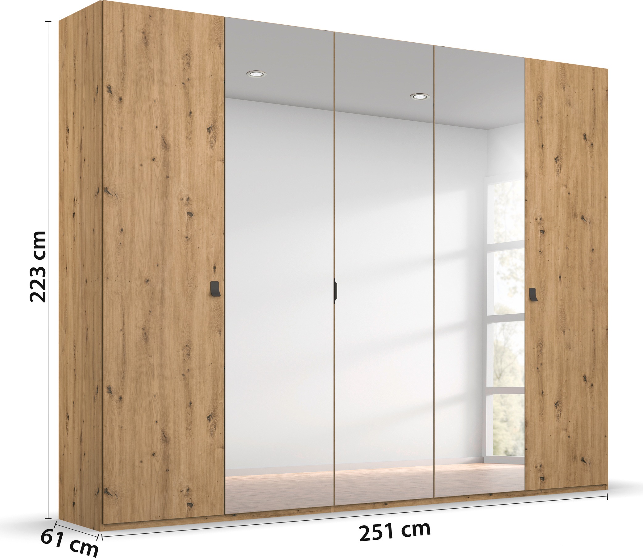 rauch Schlafzimmer-Set »Evela«, (Set), mit Bettanlage in 2 Breiten und Drehtürenschrank mit Spiegel