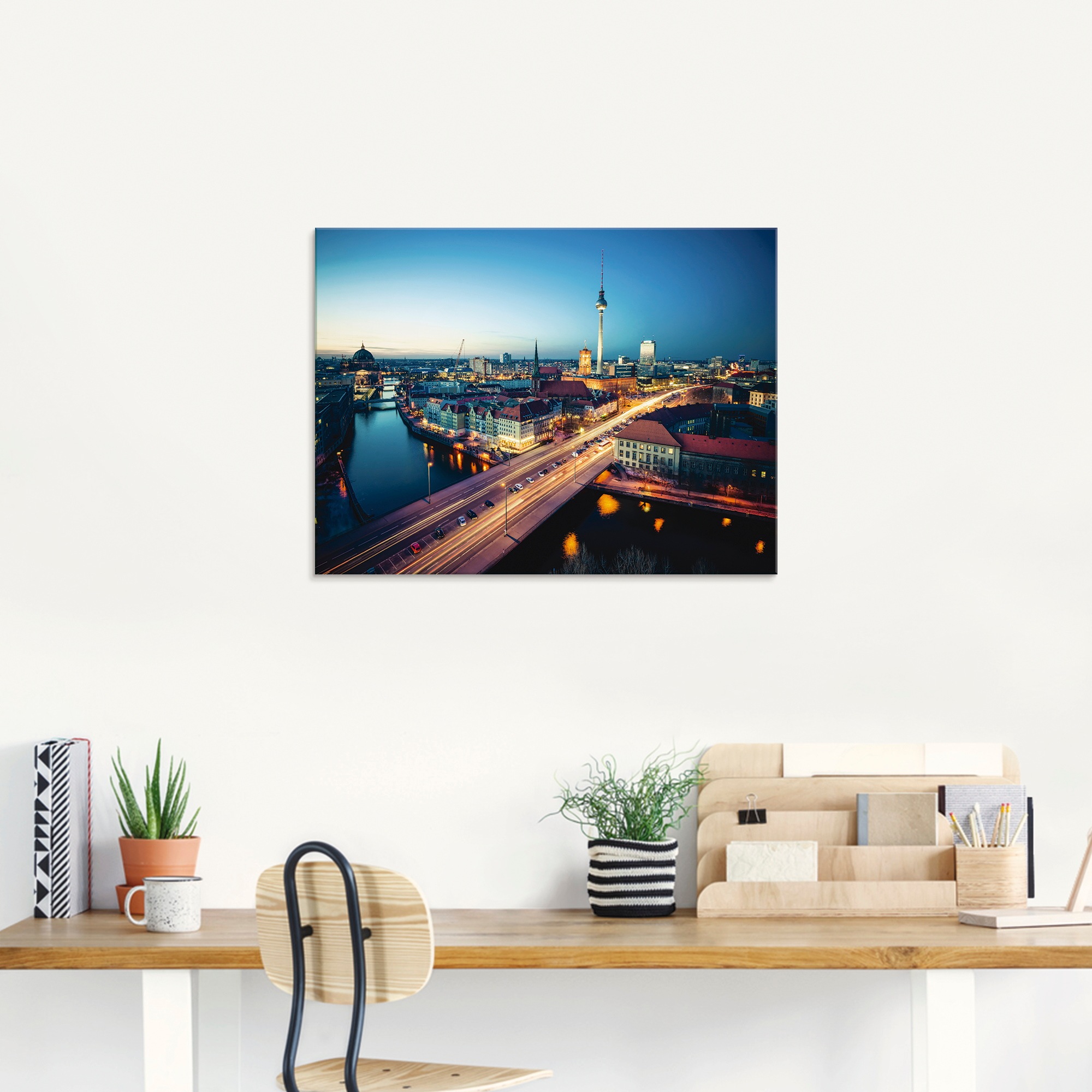 Thumbnail - Artland Glasbild "Berlin Cityscape am Abend", Deutschland, (1 St.), in verschiedenen Größen
