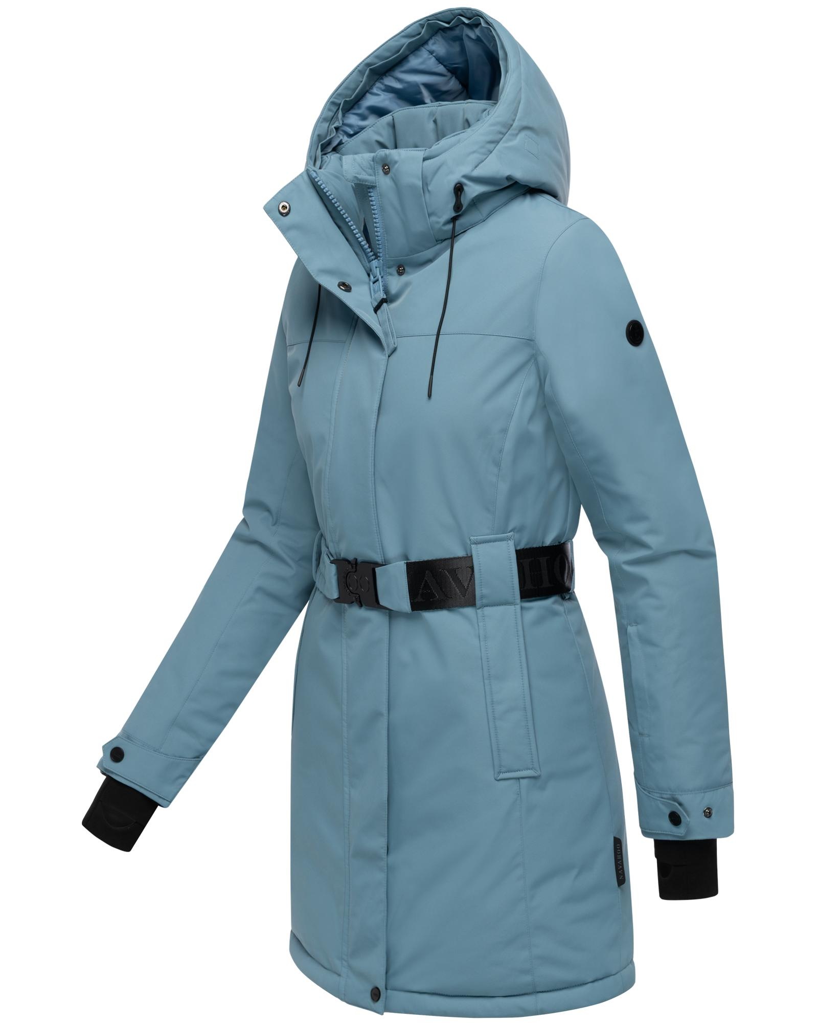 Navahoo Wintermantel »Frostkuss 14«, Warmer Damen Mantel mit abnehmbarer Kapuze und Taillengürtel