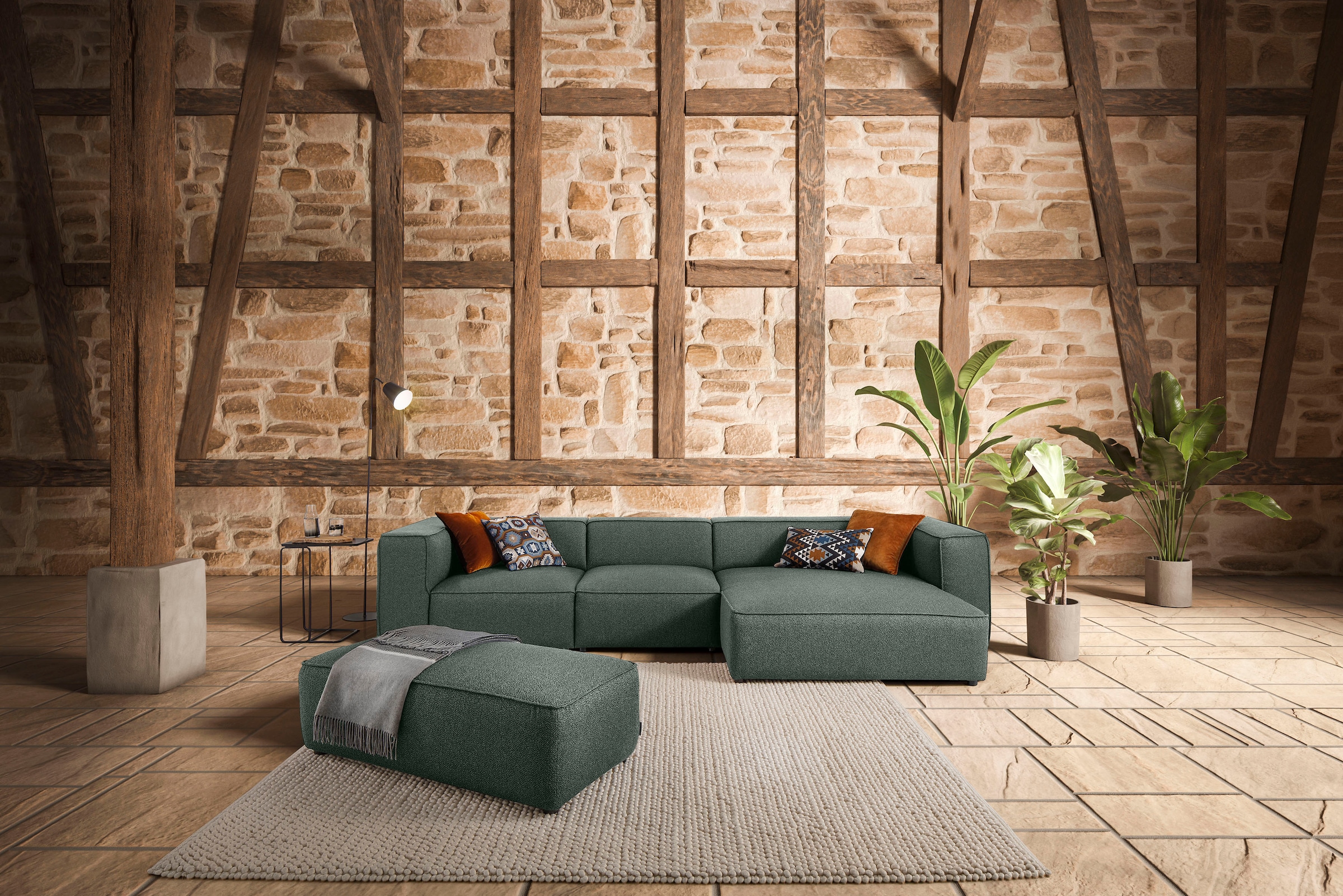 W.SCHILLIG Ecksofa "around-the-block", mit eleganter Biese, mit Federkern, günstig online kaufen