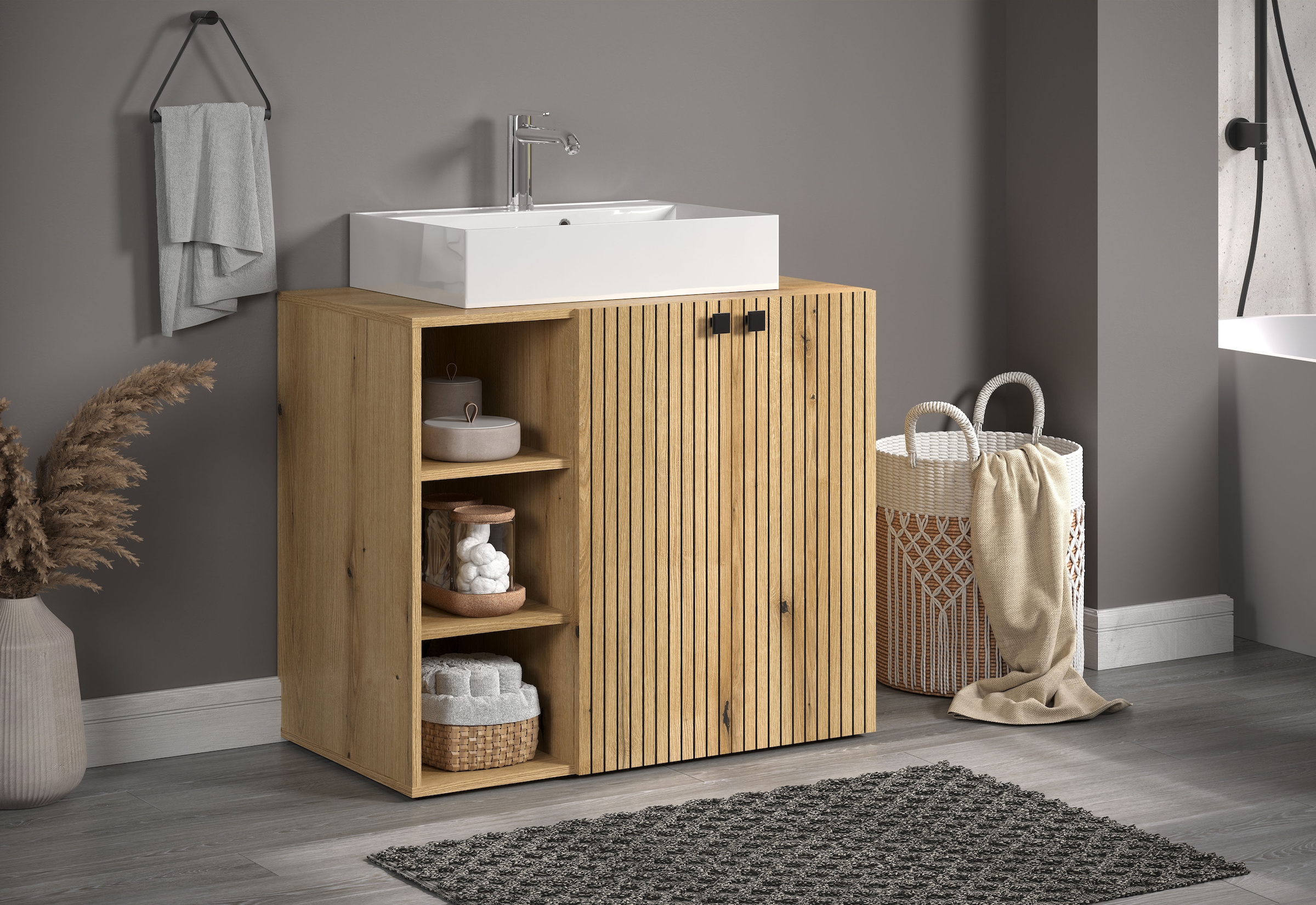 welltime Waschtisch "Amrum Waschbeckenunterschrank und Waschbecken", Waschb günstig online kaufen