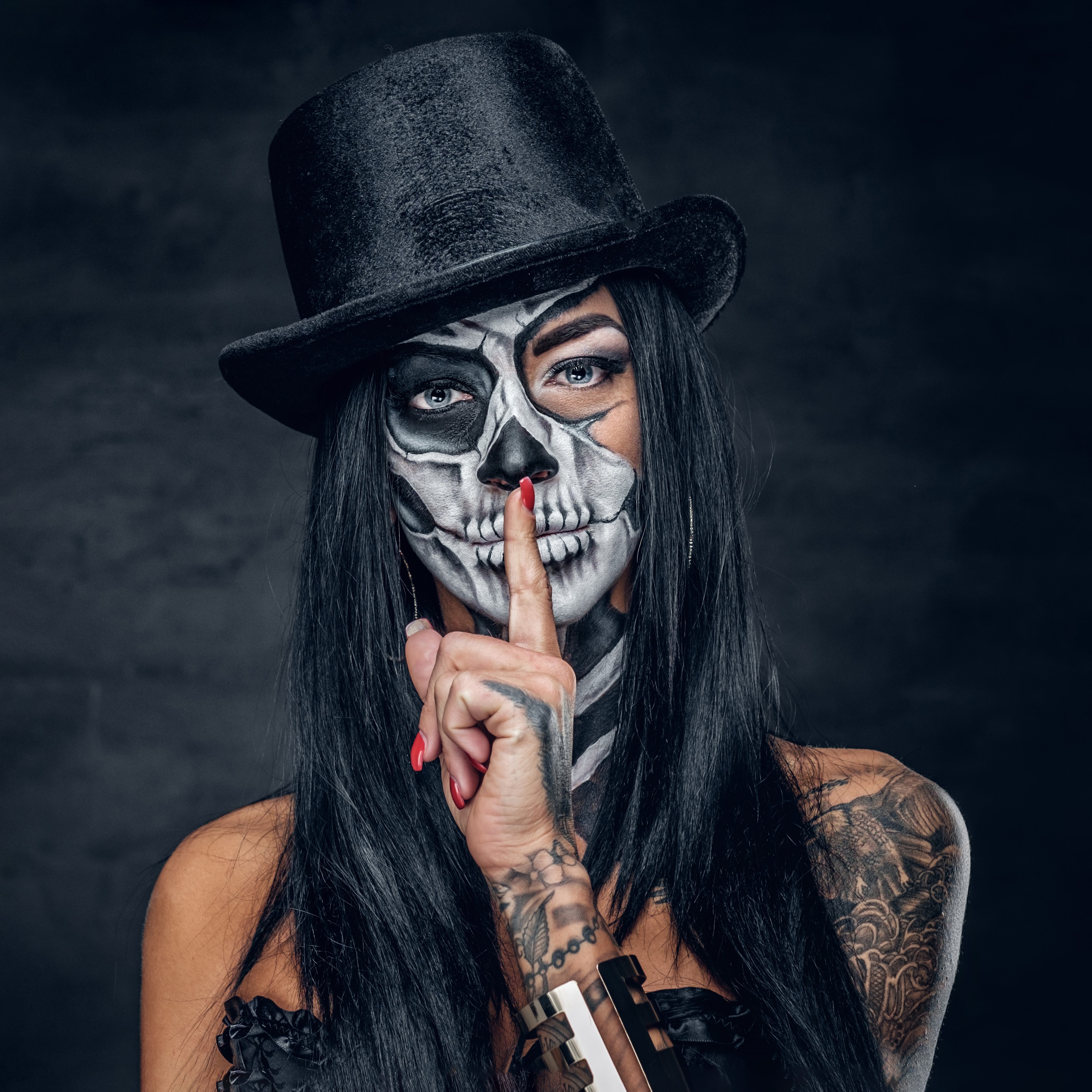 Affengeilebilder Leinwandbild "La Catrina - No Talk auf Keilrahmen gespannt" 1 Stk. tlg. Kunstdruck Wandbild Bild in verschiedenen Formaten