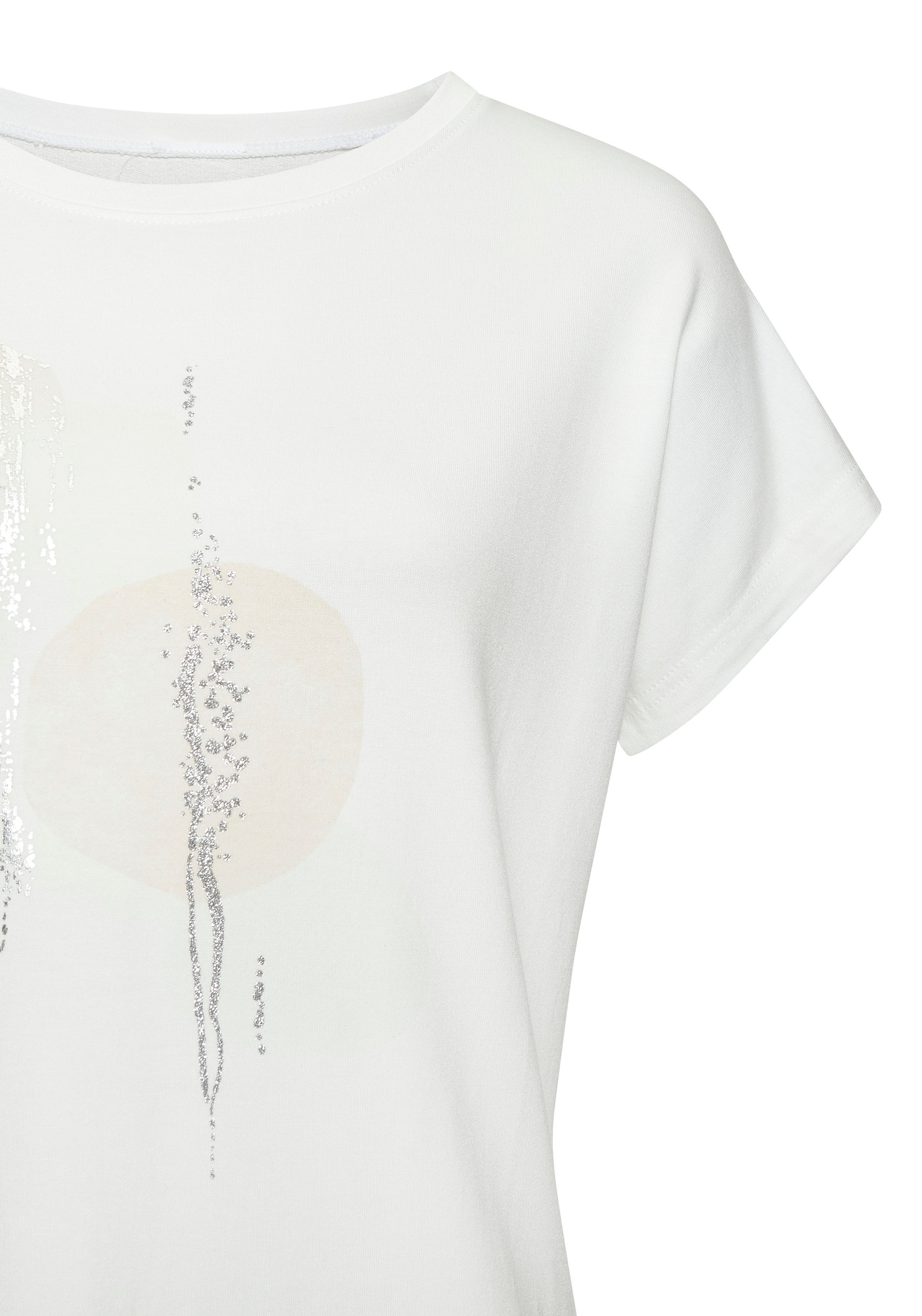 Thumbnail - LASCANA Rundhalsshirt "mit schimmerndem Folienprint" aus hochwertiger French Terry-Qualität aus Viskose