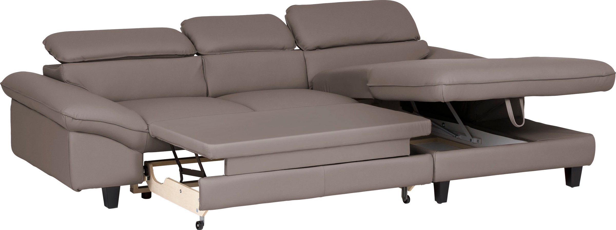 Home affaire Ecksofa »Pilot L-Form«, mit Kopfteilverstellung, wahlweise mit Bettfunktion & Bettkasten