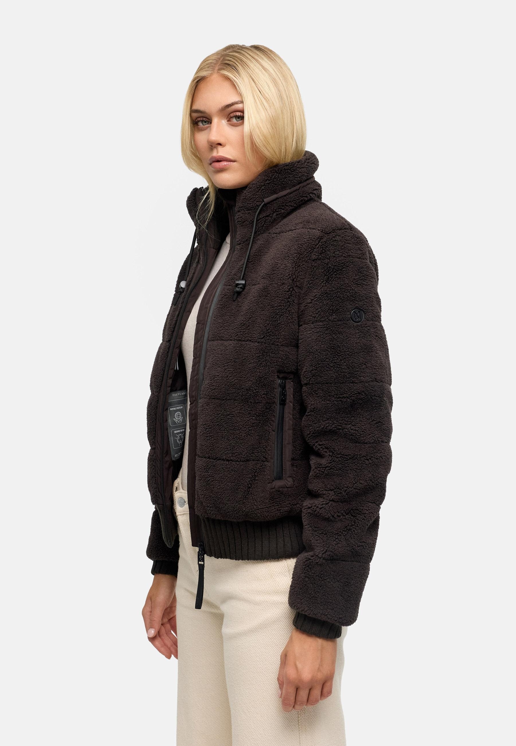 Navahoo Plüschjacke »Schneepuder 14« ohne Kapuze warme Damen Teddyjacke für den Winter