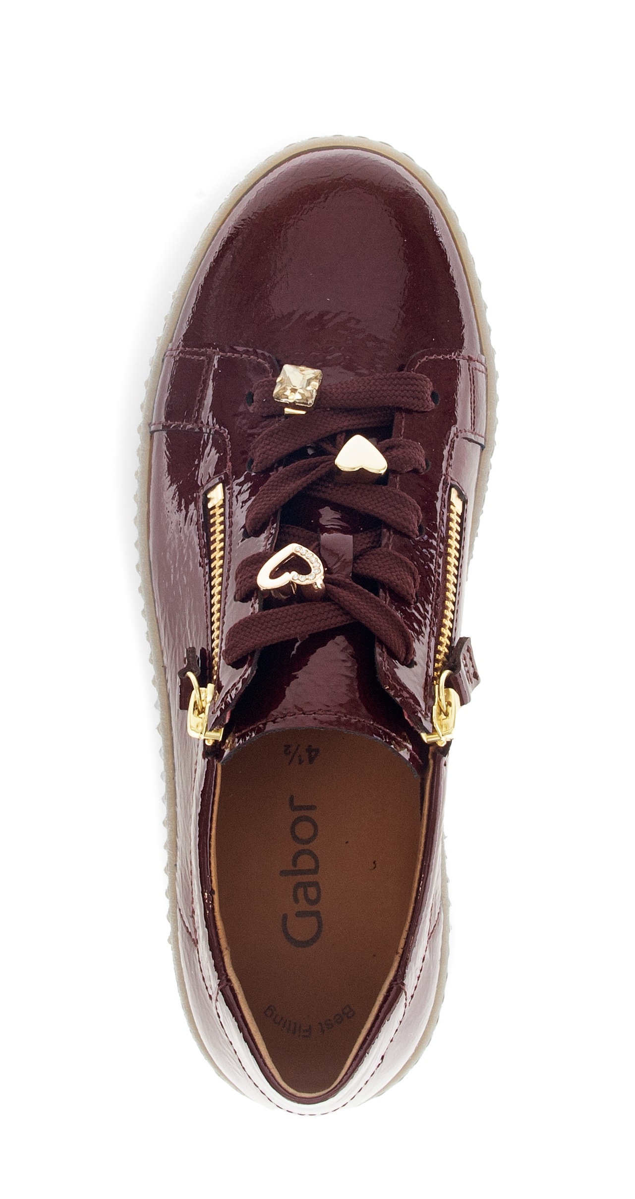 Thumbnail - Gabor Plateausneaker, Freizeitschuh, Halbschuh, Schnürer mit edlen Schmuck-Motiven