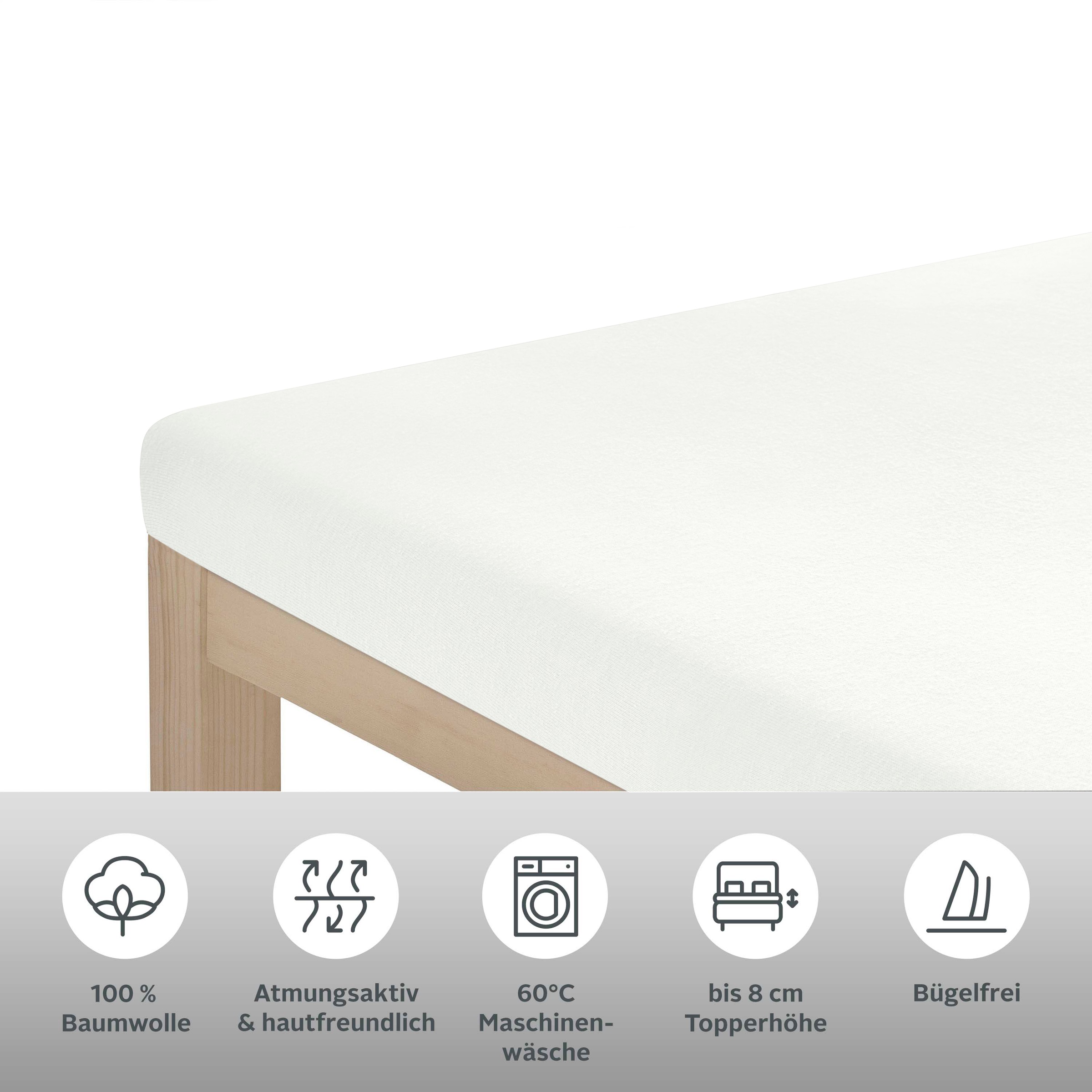 OTTO home Spannbettlaken "Physalis Topper COMFORT" Baumwolle, Matratzen bis günstig online kaufen