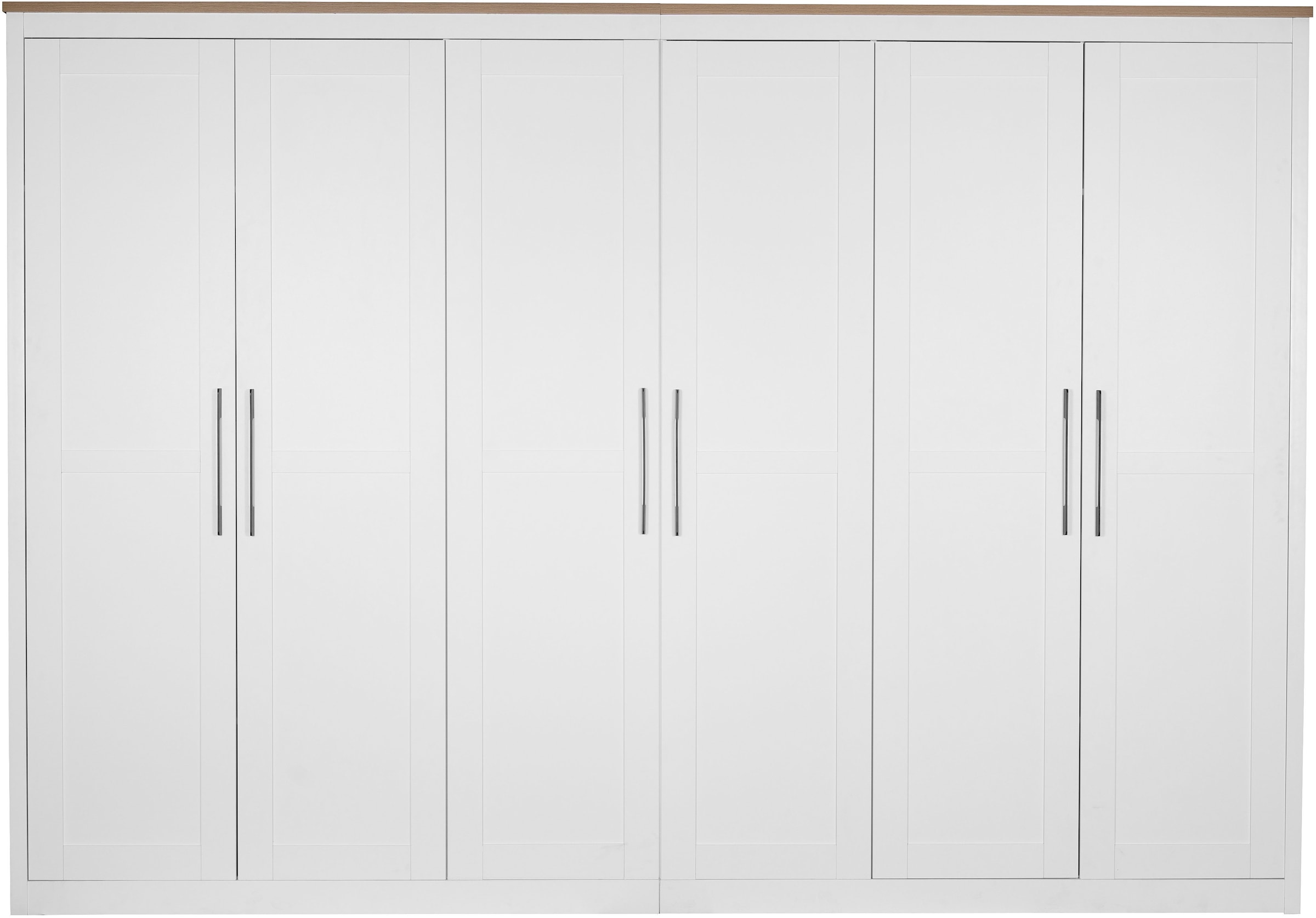 OTTO home Kleiderschrank »Büsum Schlafzimmer Schrank Otto´s Choice mit 6 Softclose Türen« stabile robuste Bauweise mit optimaler Aufteilung  - Breite 3m,  Schlafzimmerschrank Landhaus Design Garderobe Schrank Bestseller