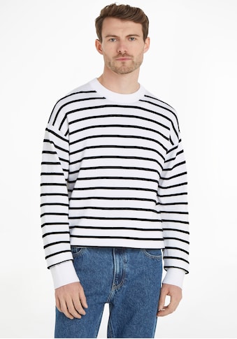 Calvin Klein Streifenpullover, mit Rippstrick-Details kaufen