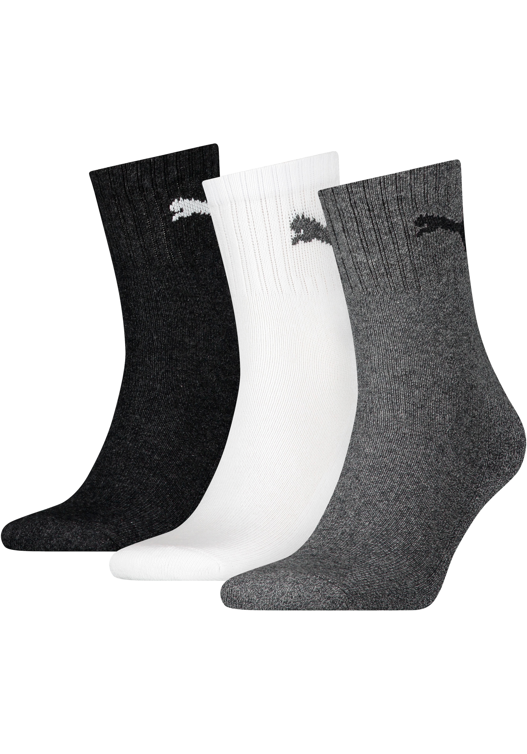 PUMA Sportsocken "short crew" 3 Stk. tlg. gepolsterte Frottee-Sohle, atmung günstig online kaufen