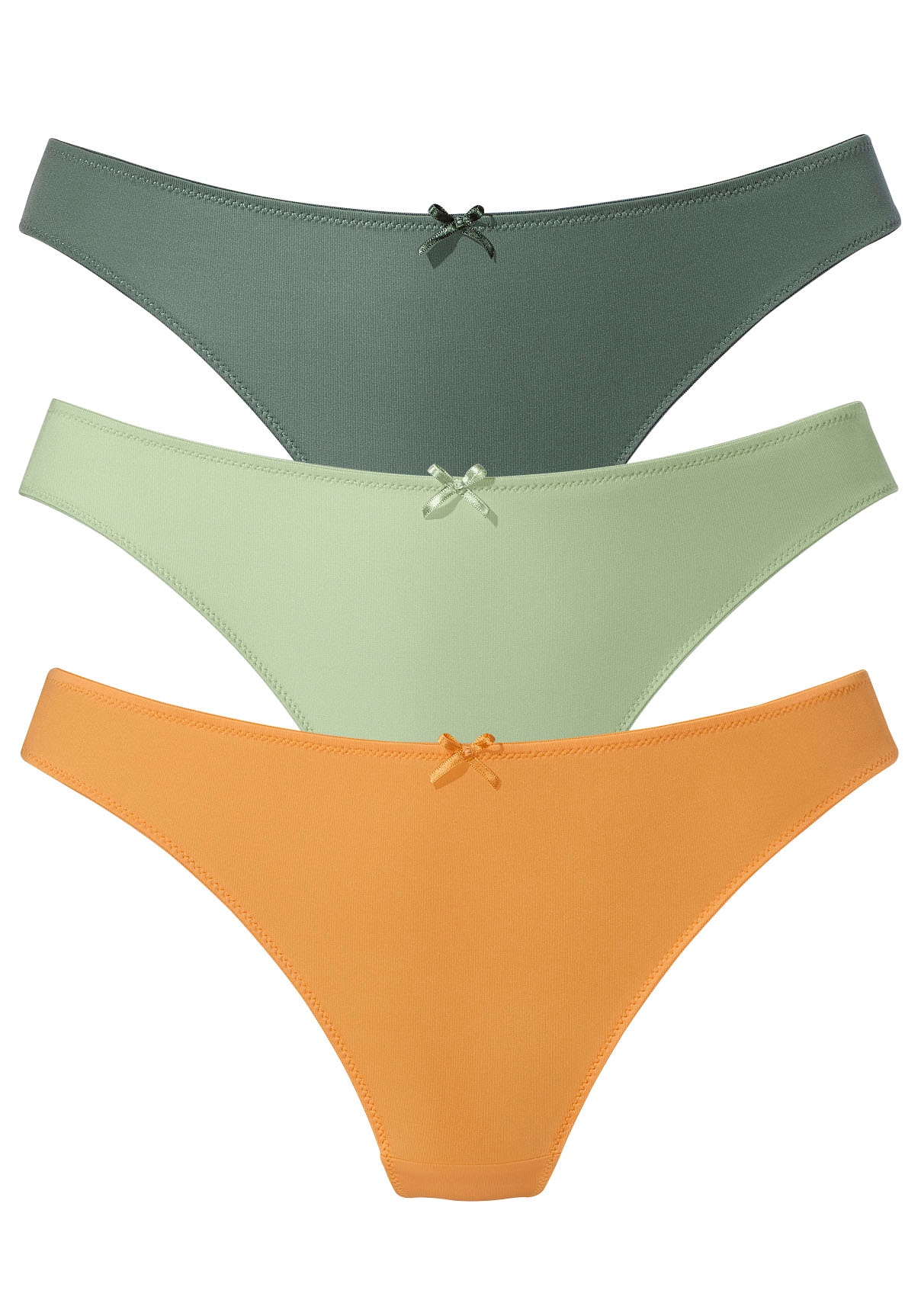 petite fleur String, (3 St.), hinten komplett aus zarter Jacquardspitze