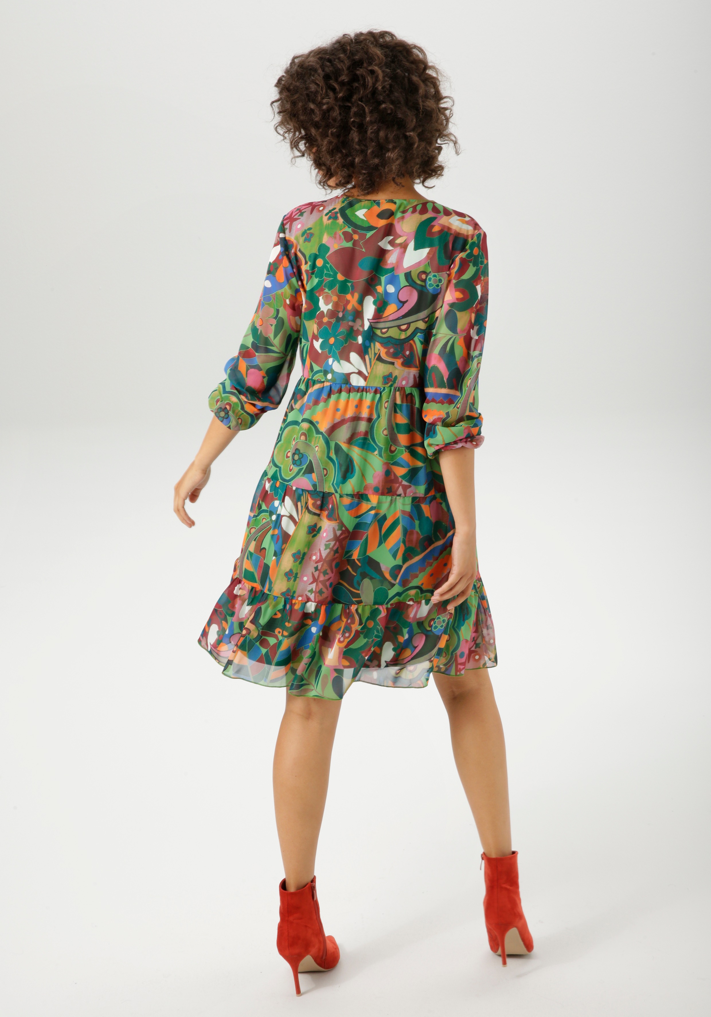 Thumbnail - Aniston CASUAL Tunikakleid mit fantasievollem, grafischen Blumendruck - NEUE KOLLEKTION