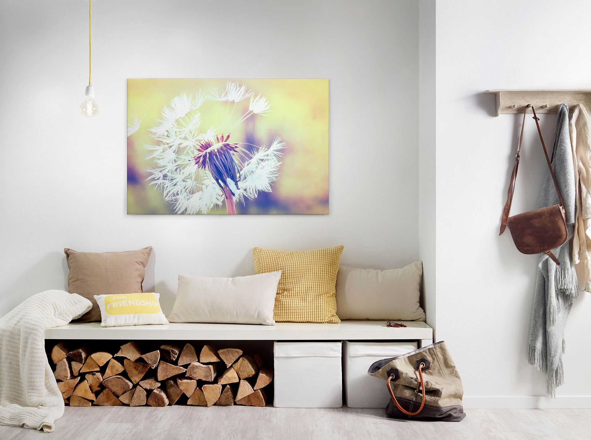 A.S. Création Leinwandbild "Dandelion" Gemälde Kunst 1 Stk. tlg. Pusteblume Keilrahmen Leinwand-Bild Wohnzimmer modern Wandbild Kinder