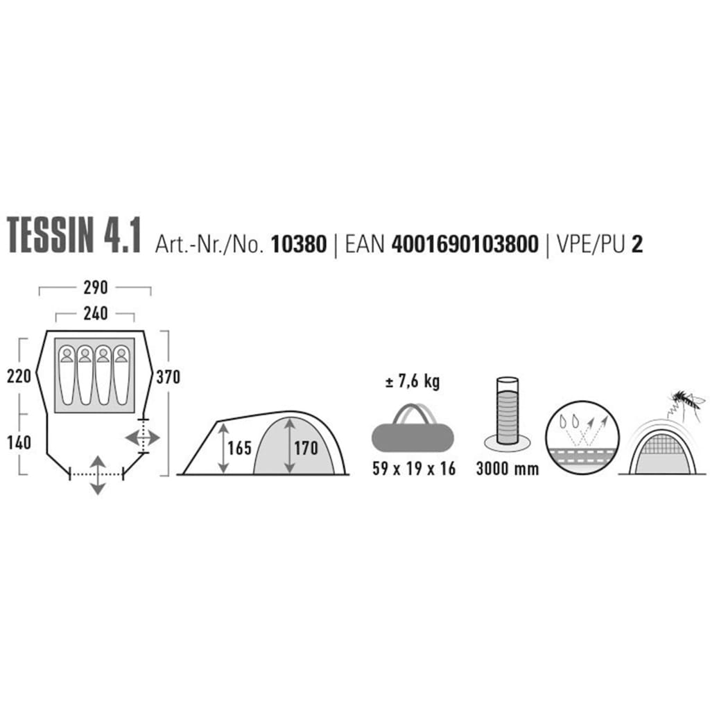 High Peak Kuppelzelt »Zelt Tessin 4.1«, 4 Personen