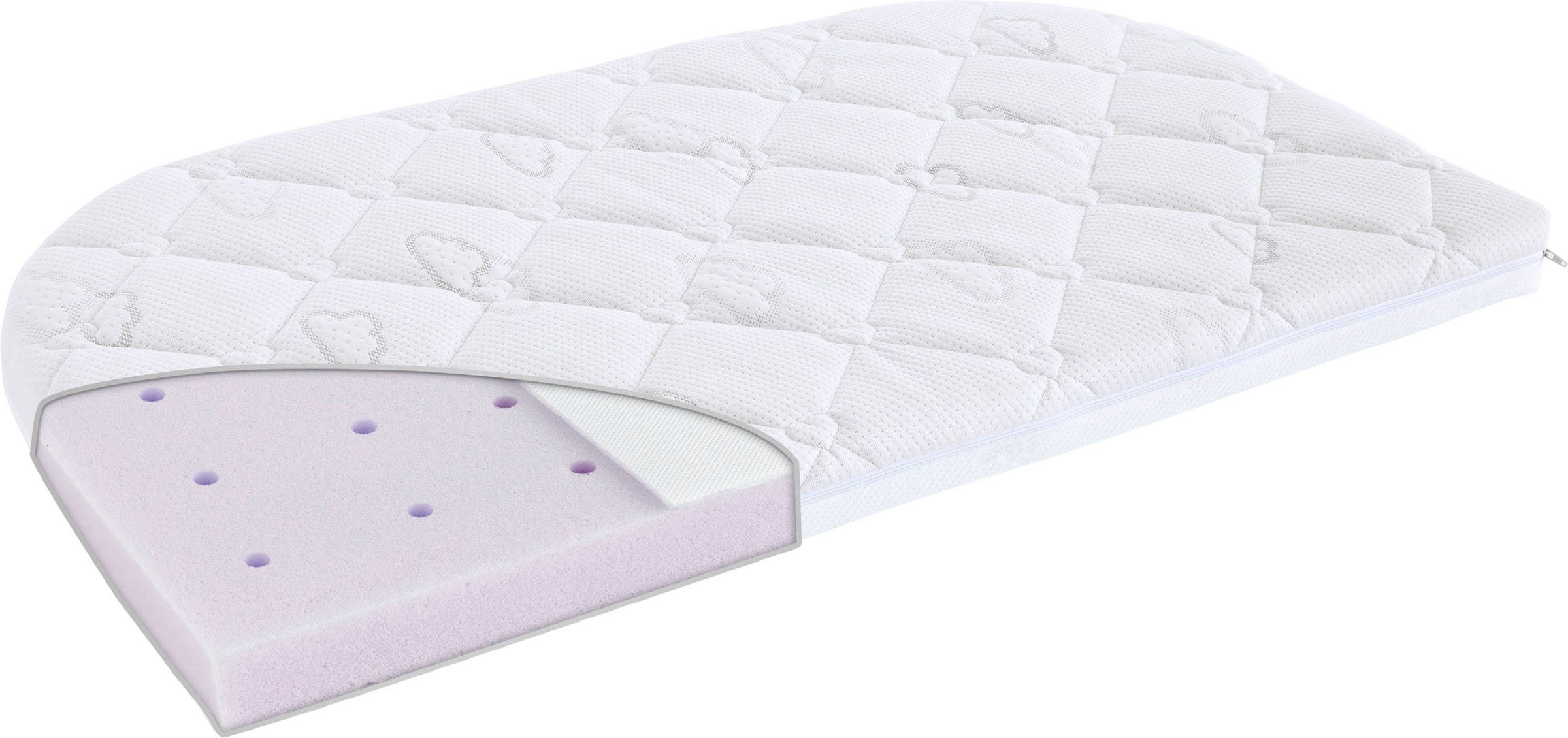 Träumeland Babymatratze "Kleine Matratze Brise Light, 42x80, 43x85cm und weitere Größen" 6 cm hoch 1 Stk. tlg. Matratze, abgerundet, Allergiker geeignet (Hausstauballergiker)